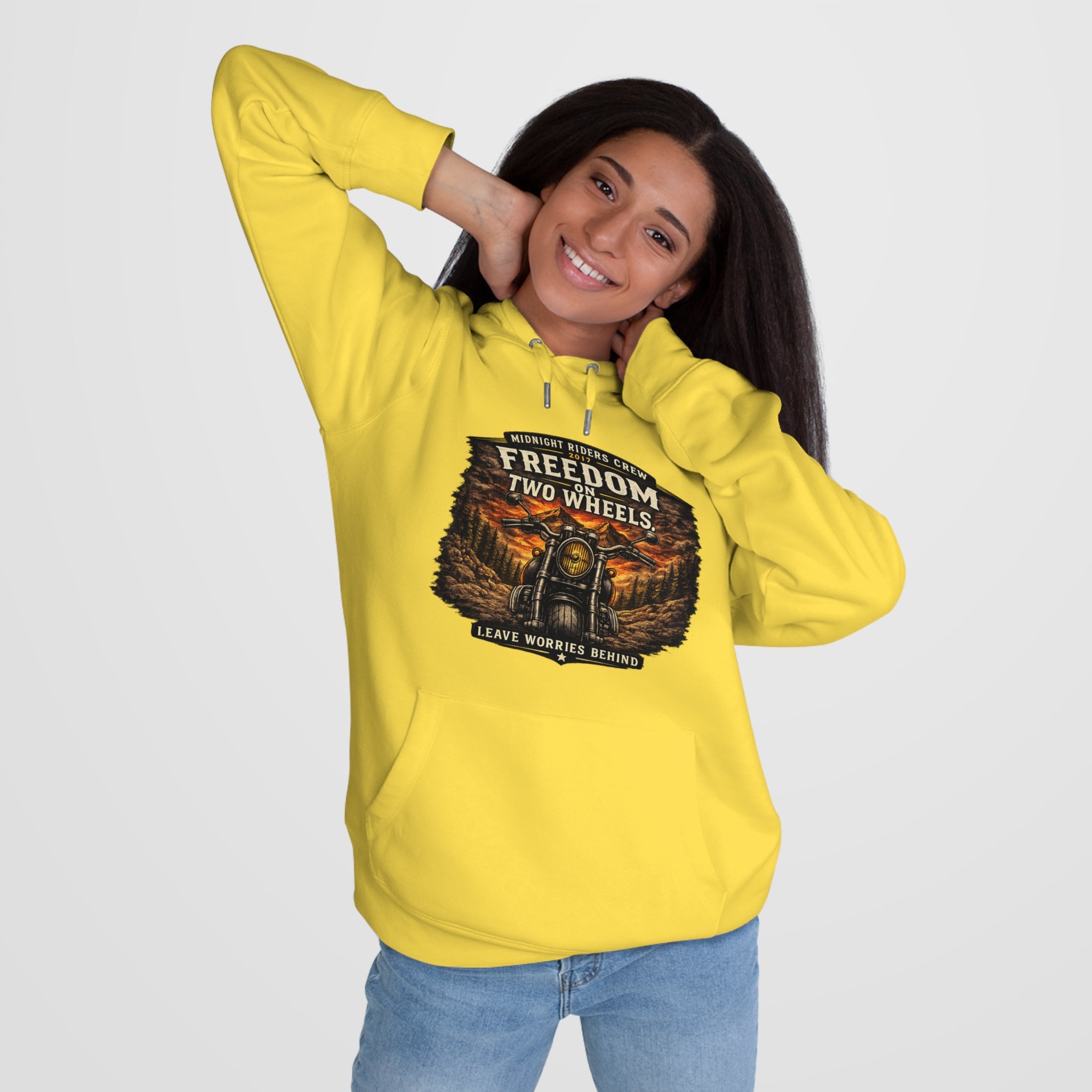 Hoodie - Freedom On Two Wheels - Motorcycle Biker Sweatshirt Man Woman