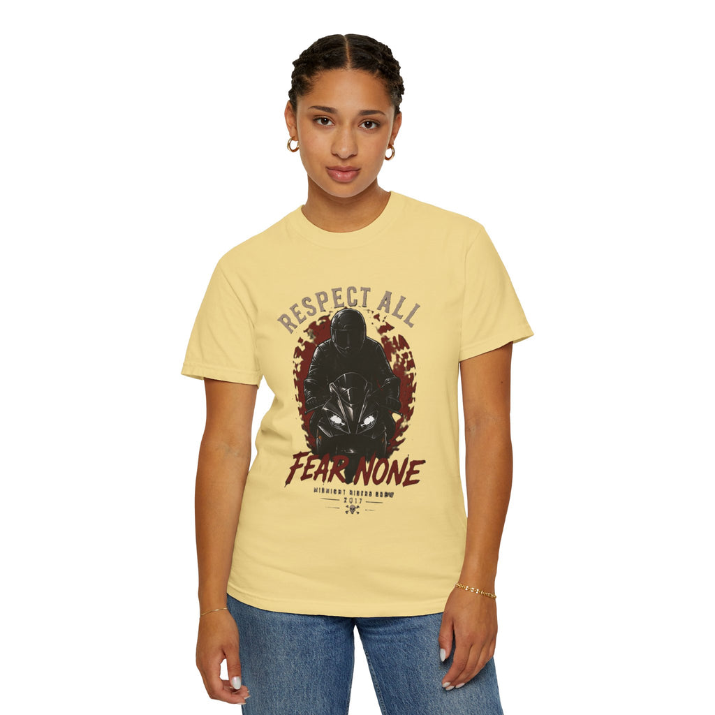 Graphic Motorcycle T-Shirt - Respect All  Fear None Bikershirt Men Woman