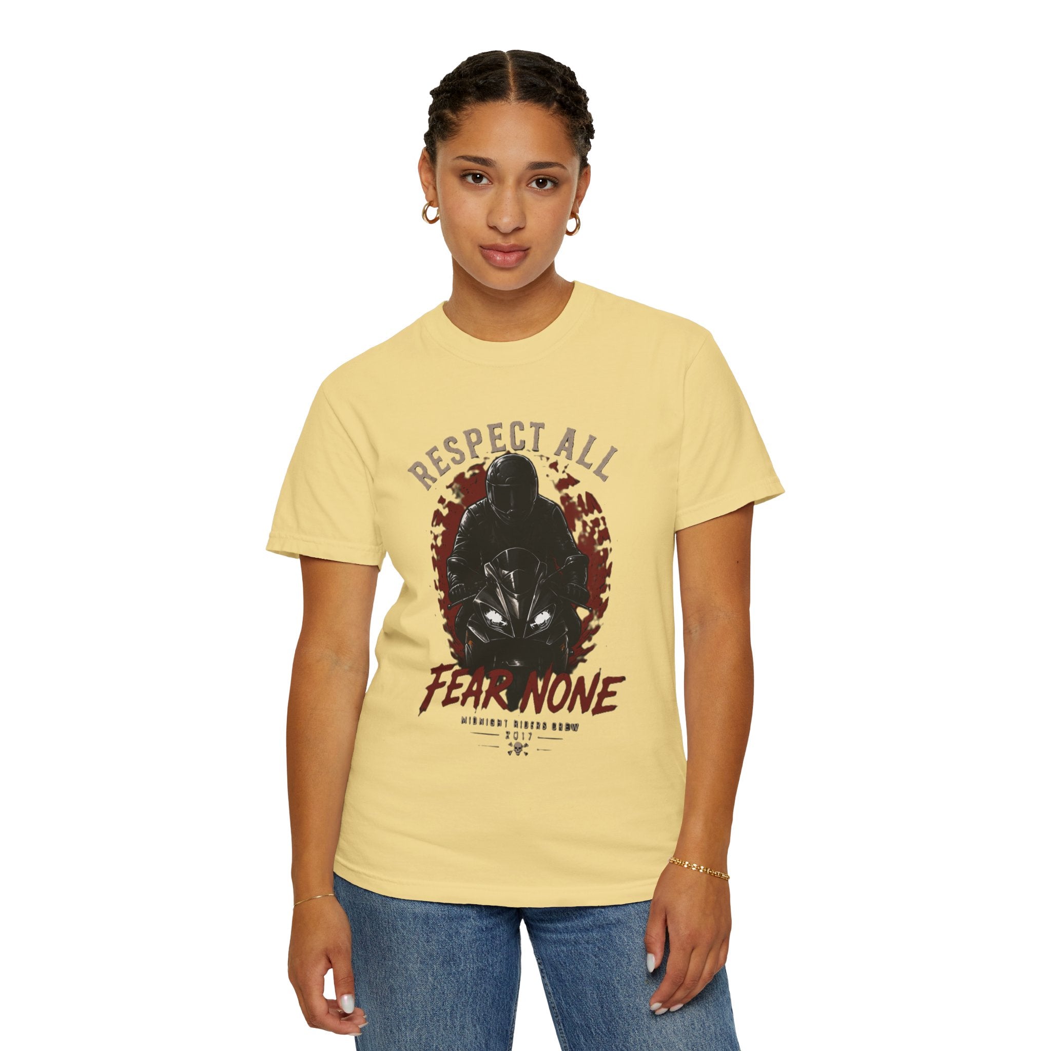 Graphic Motorcycle T-Shirt - Respect All  Fear None Bikershirt Men Woman