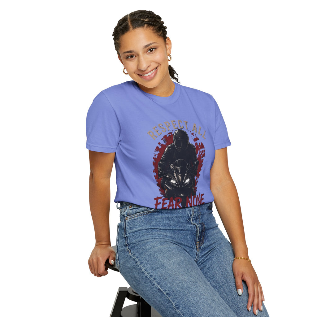 Graphic Motorcycle T-Shirt - Respect All  Fear None Bikershirt Men Woman