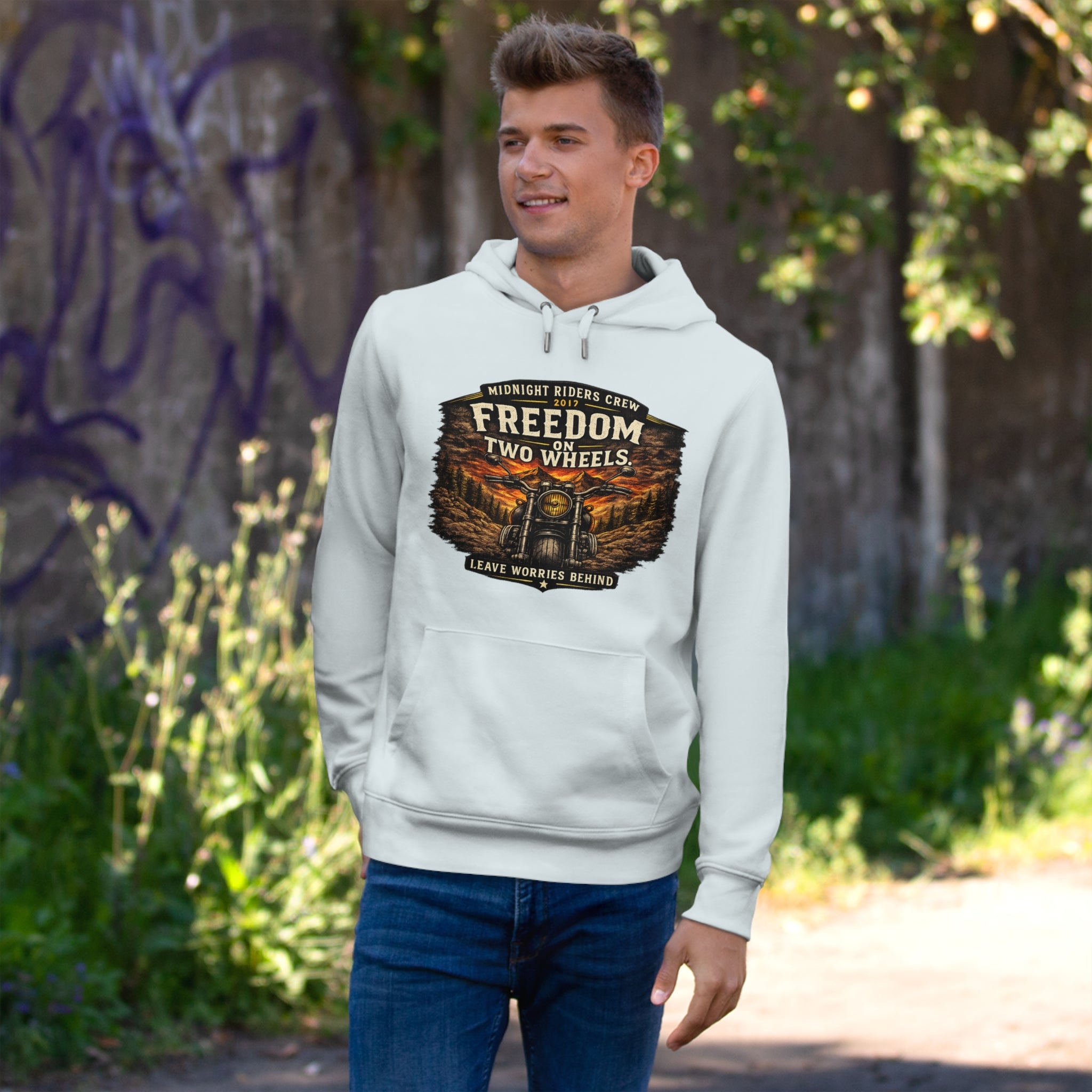 Hoodie - Freedom On Two Wheels - Motorcycle Biker Sweatshirt Man Woman