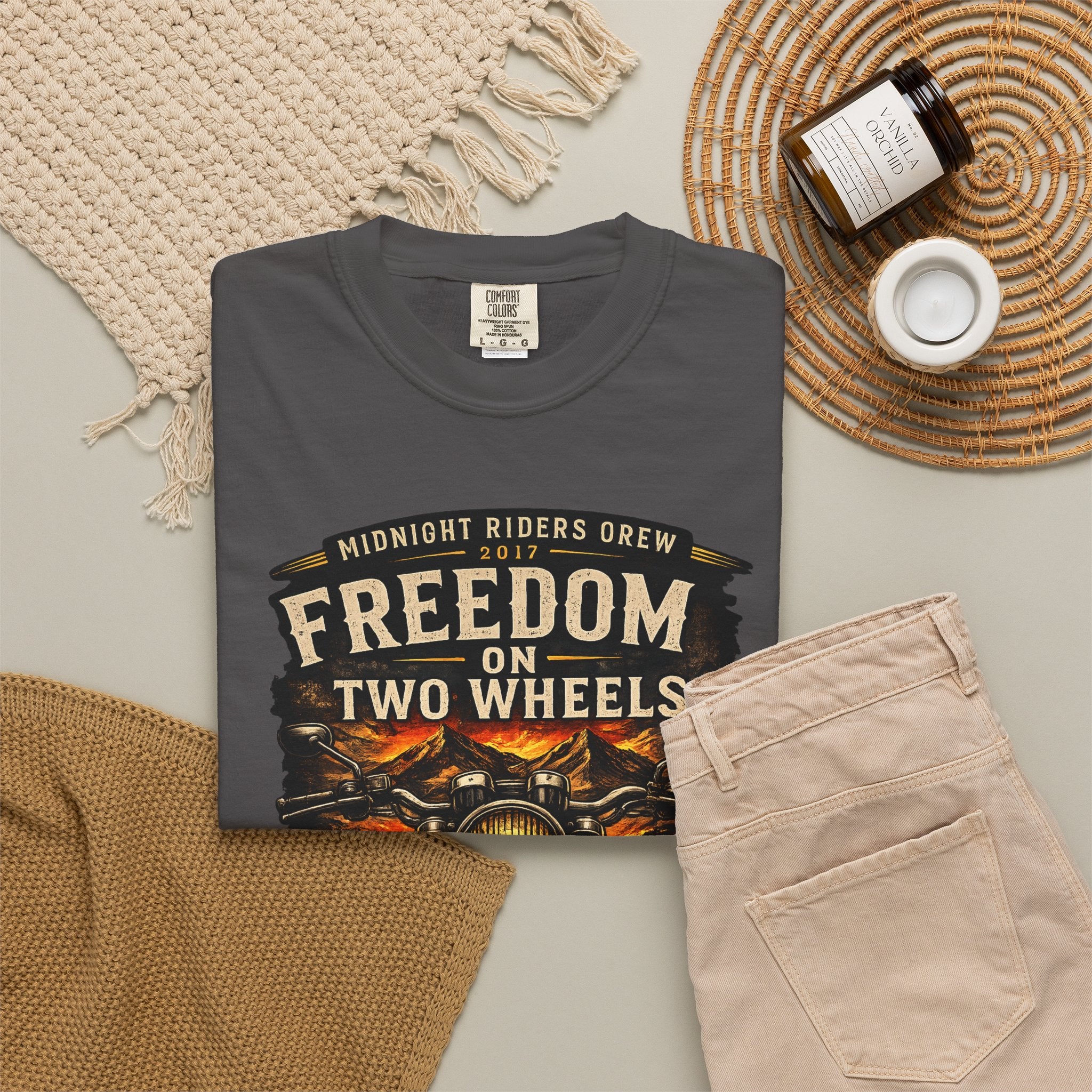 T-Shirt - Freedom on Two Wheels  Leave Worries Behind