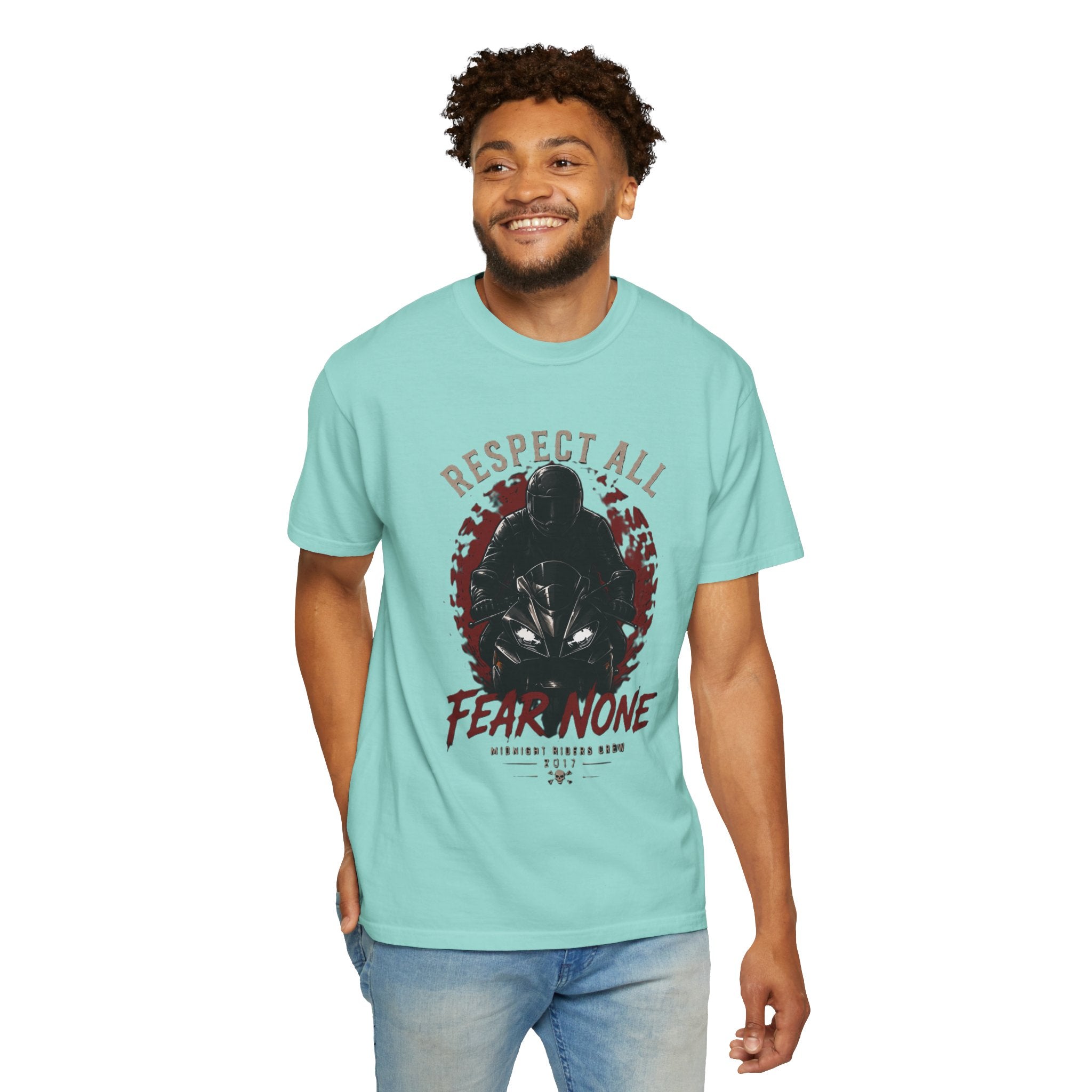 Graphic Motorcycle T-Shirt - Respect All  Fear None Bikershirt Men Woman