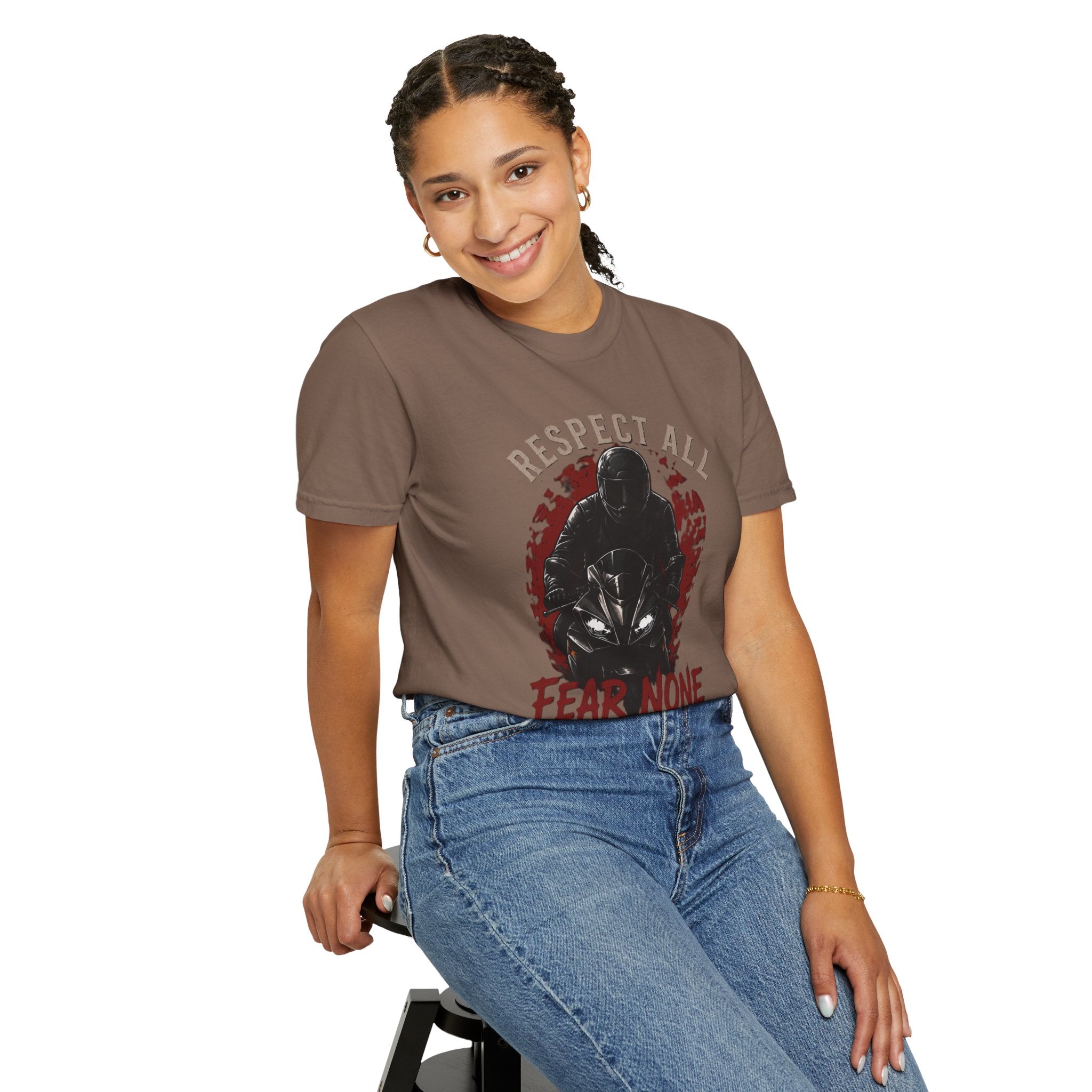 Graphic Motorcycle T-Shirt - Respect All  Fear None Bikershirt Men Woman
