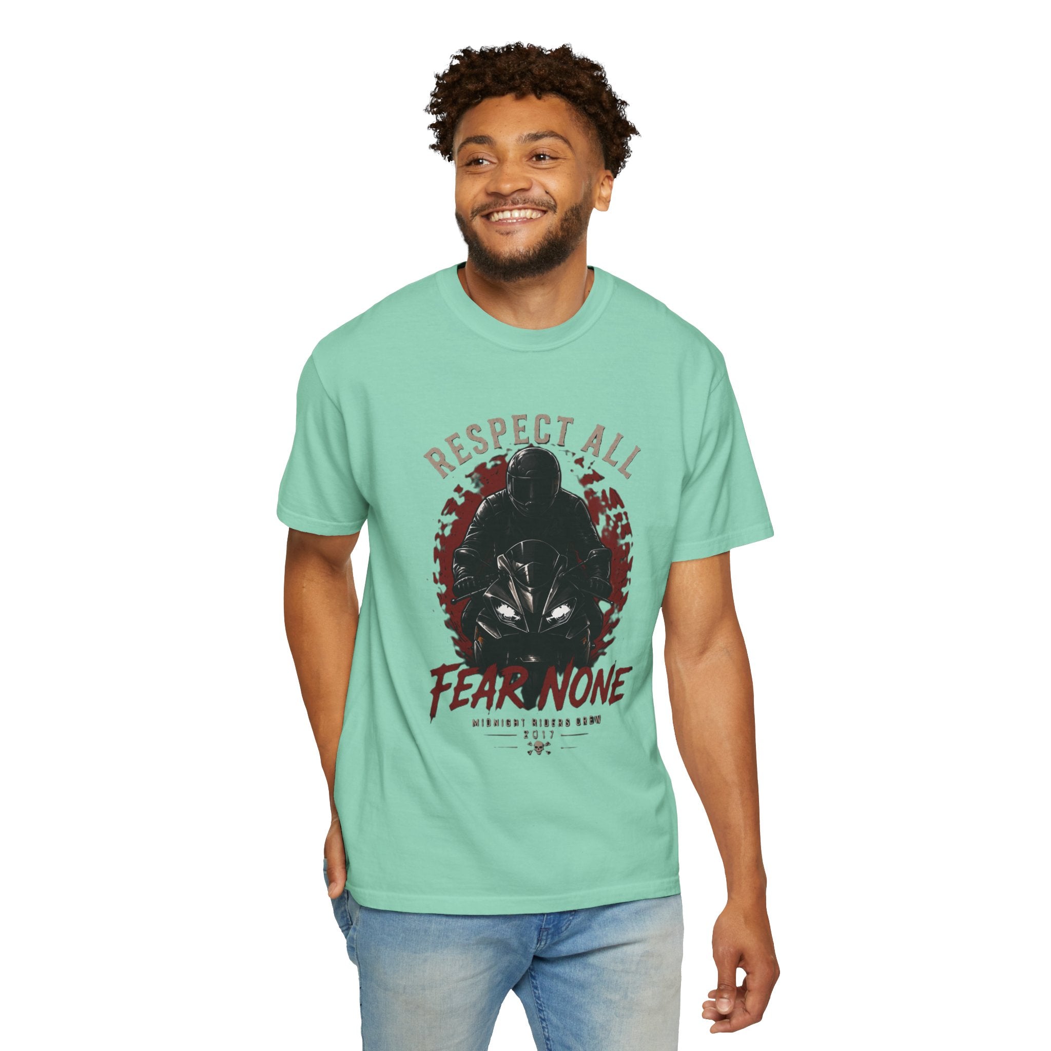 Graphic Motorcycle T-Shirt - Respect All  Fear None Bikershirt Men Woman