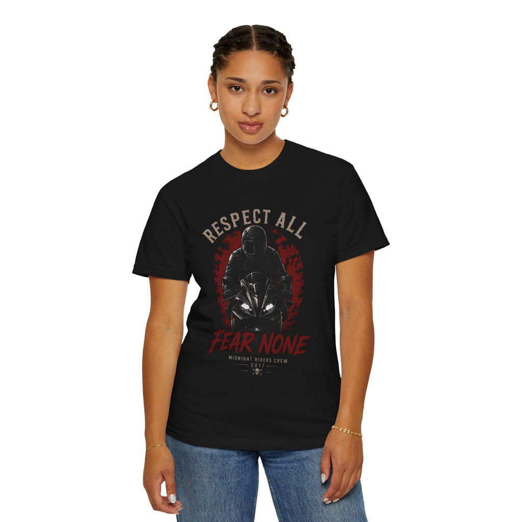 Graphic Motorcycle T-Shirt - Respect All  Fear None Bikershirt Men Woman