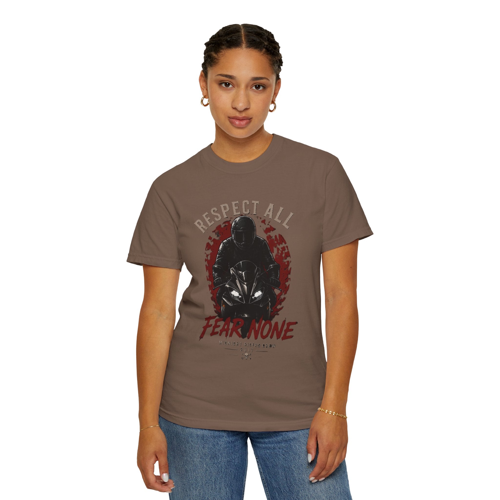 Graphic Motorcycle T-Shirt - Respect All  Fear None Bikershirt Men Woman
