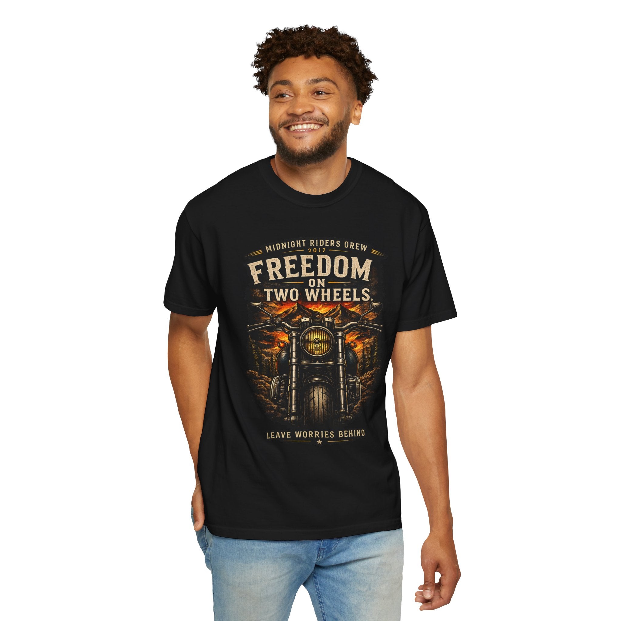 T-Shirt - Freedom on Two Wheels  Leave Worries Behind