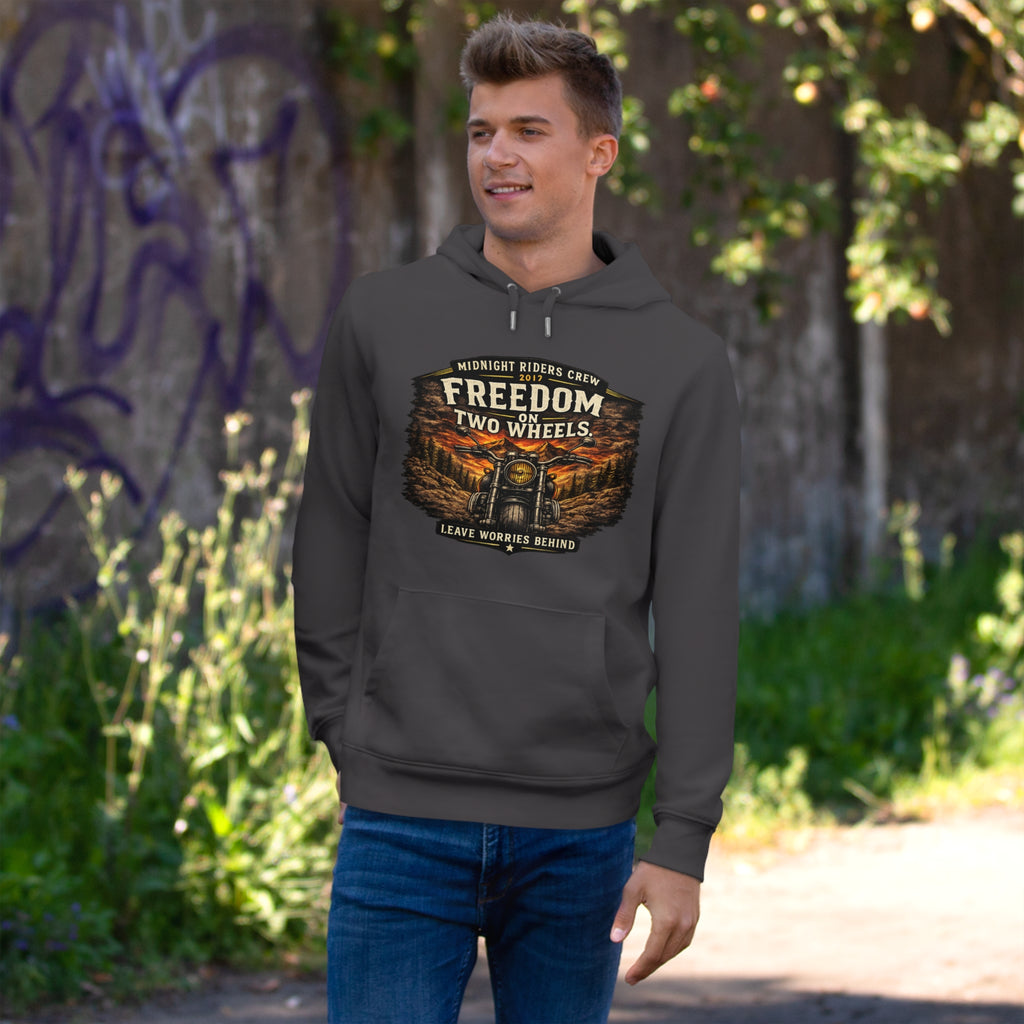 Hoodie - Freedom On Two Wheels - Motorcycle Biker Sweatshirt Man Woman
