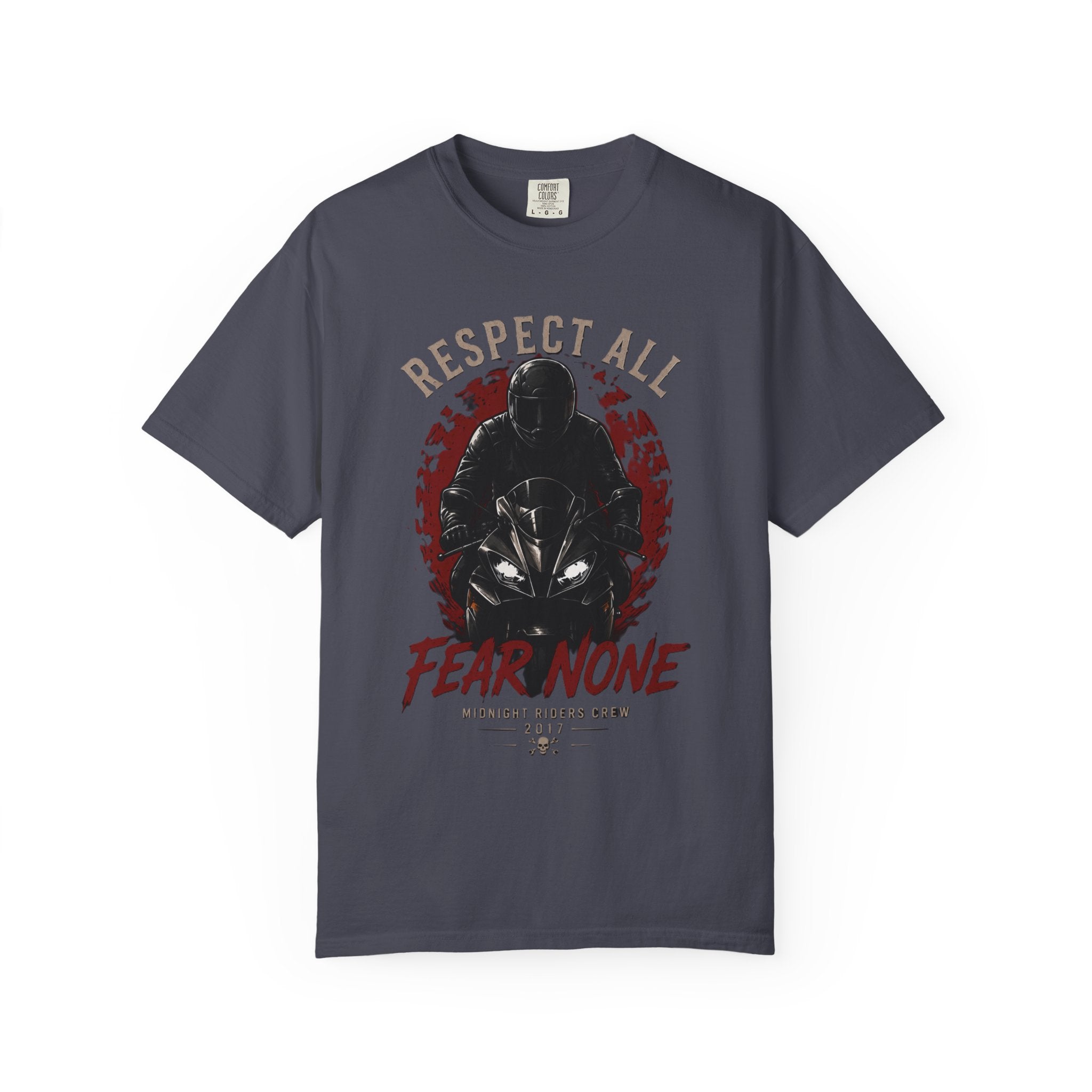 Personalized Gifts - Motorcycle T-Shirt   "Respect All - Fear None"  Streetwear