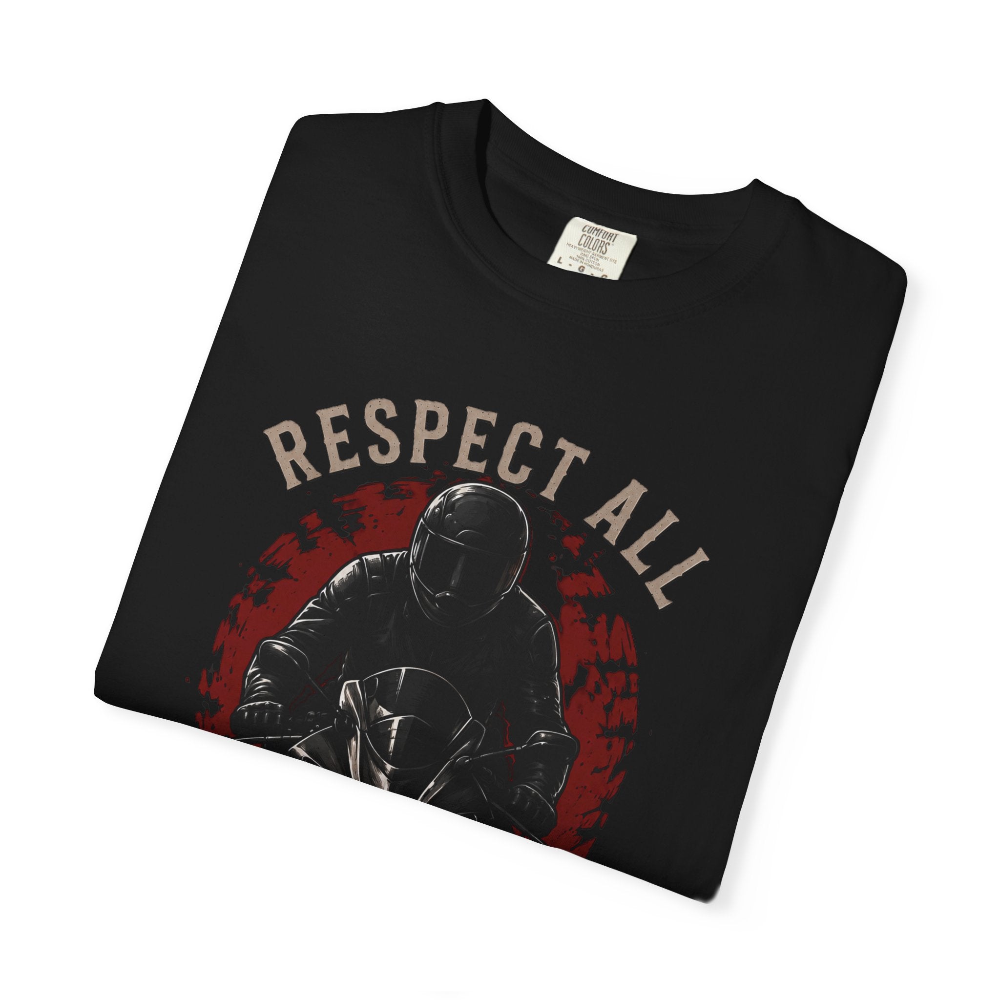Personalized Gifts - Motorcycle T-Shirt   "Respect All - Fear None"  Streetwear