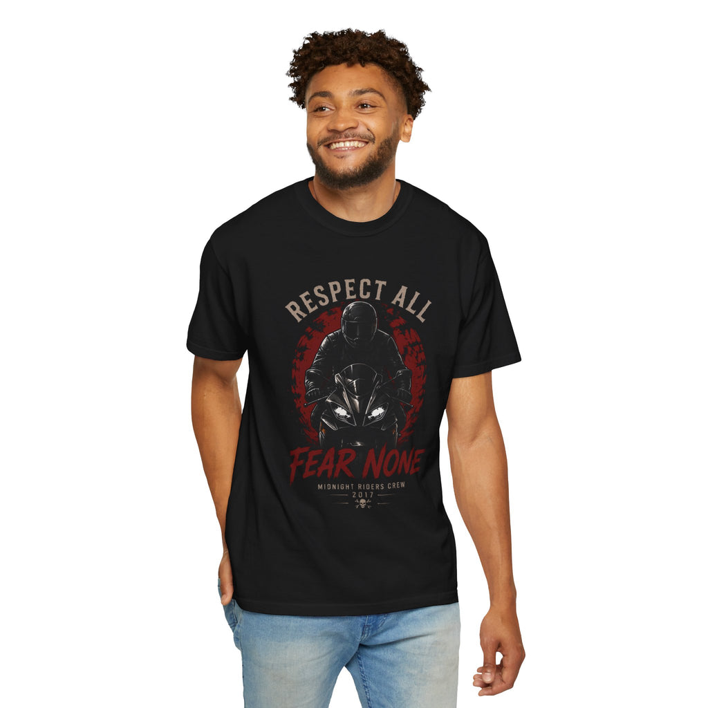 Graphic Motorcycle T-Shirt - Respect All  Fear None Bikershirt Men Woman