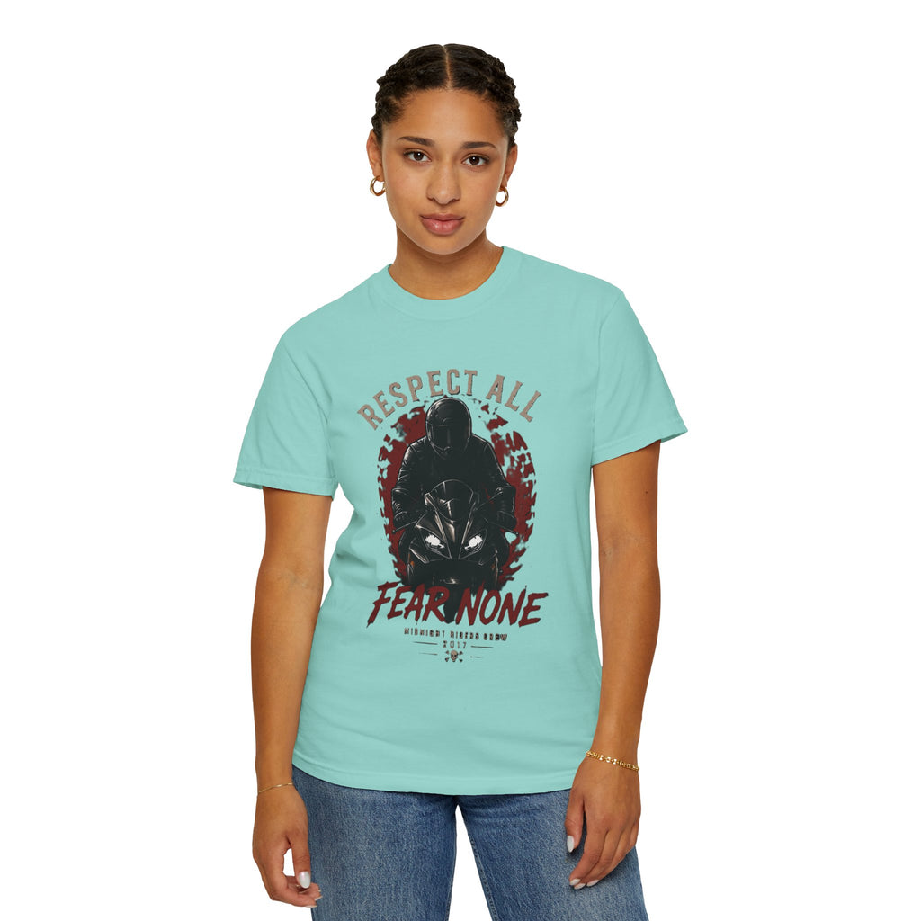 Graphic Motorcycle T-Shirt - Respect All  Fear None Bikershirt Men Woman