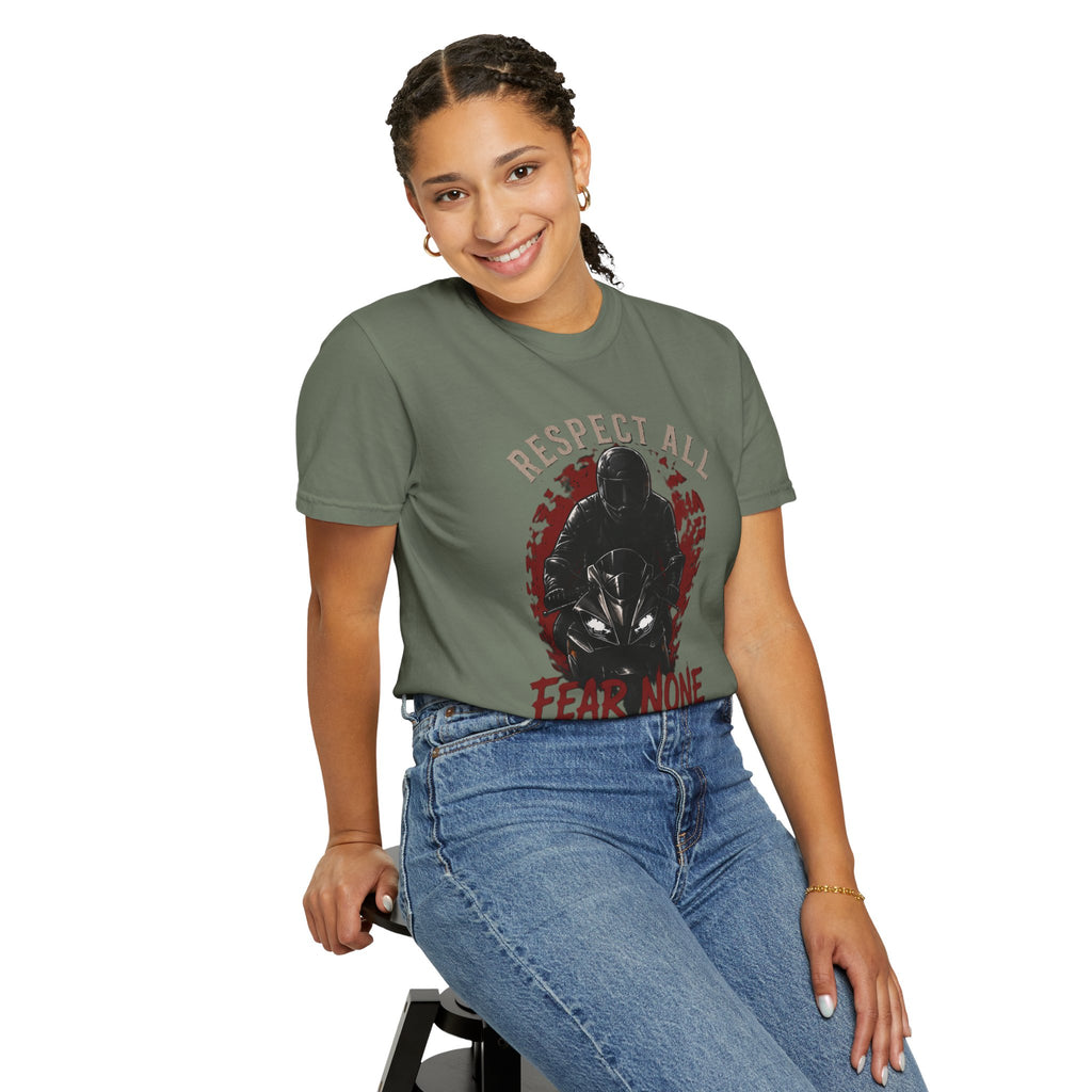 Graphic Motorcycle T-Shirt - Respect All  Fear None Bikershirt Men Woman