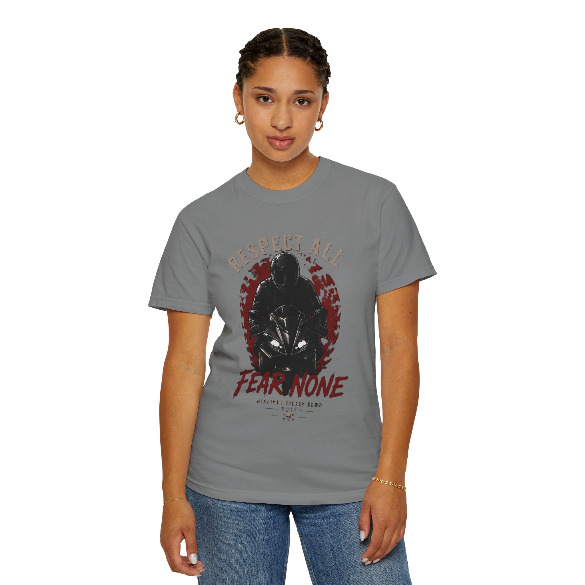 Graphic Motorcycle T-Shirt - Respect All  Fear None Bikershirt Men Woman