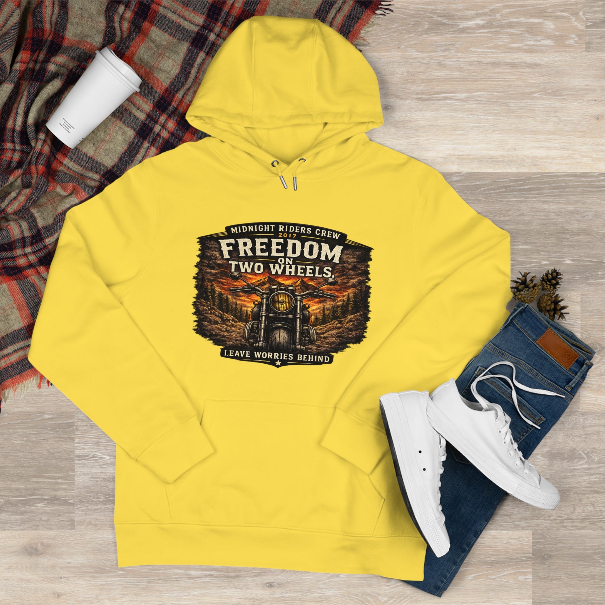 Hoodie - Freedom On Two Wheels - Motorcycle Biker Sweatshirt Man Woman