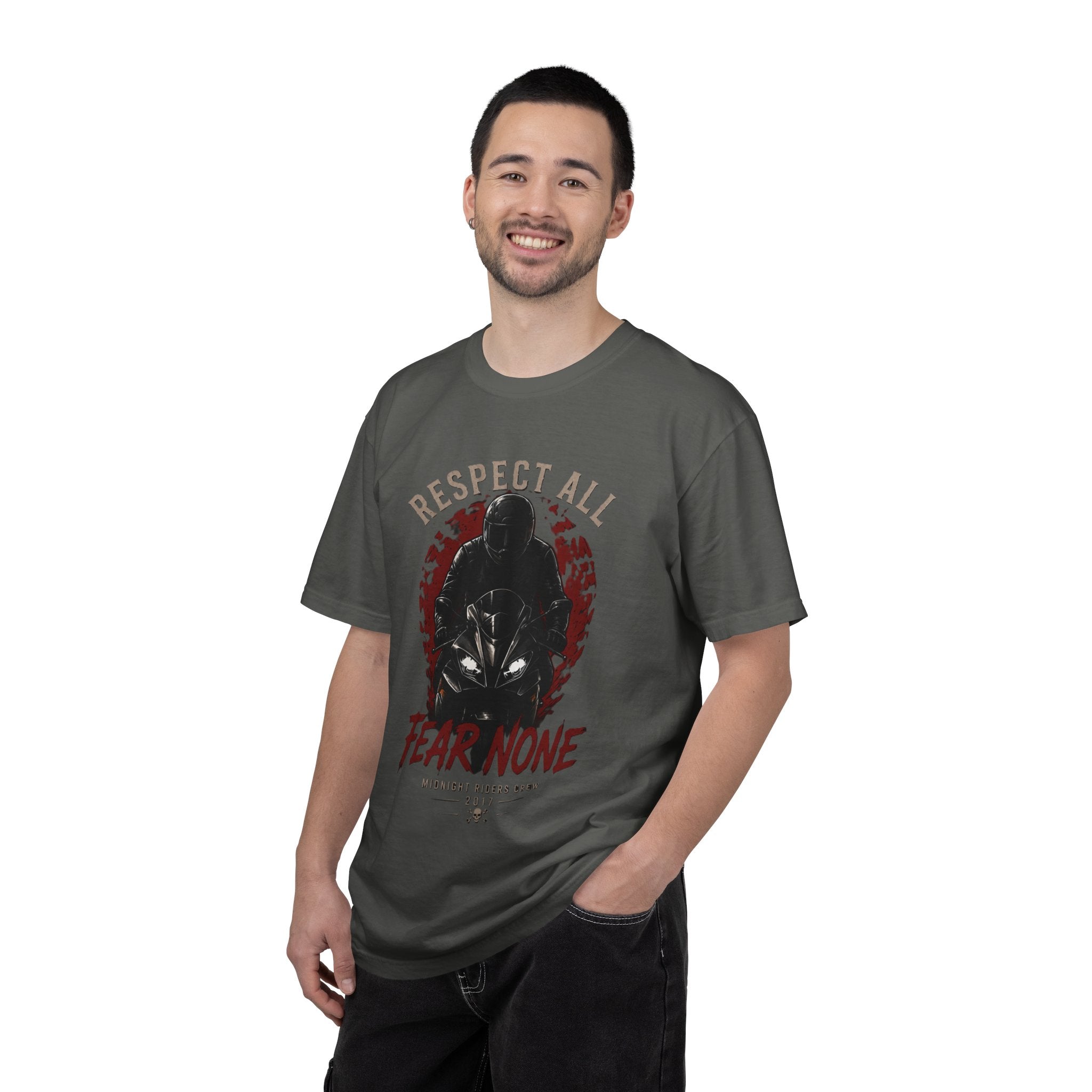 Graphic Motorcycle T-Shirt - Respect All  Fear None Bikershirt Men Woman