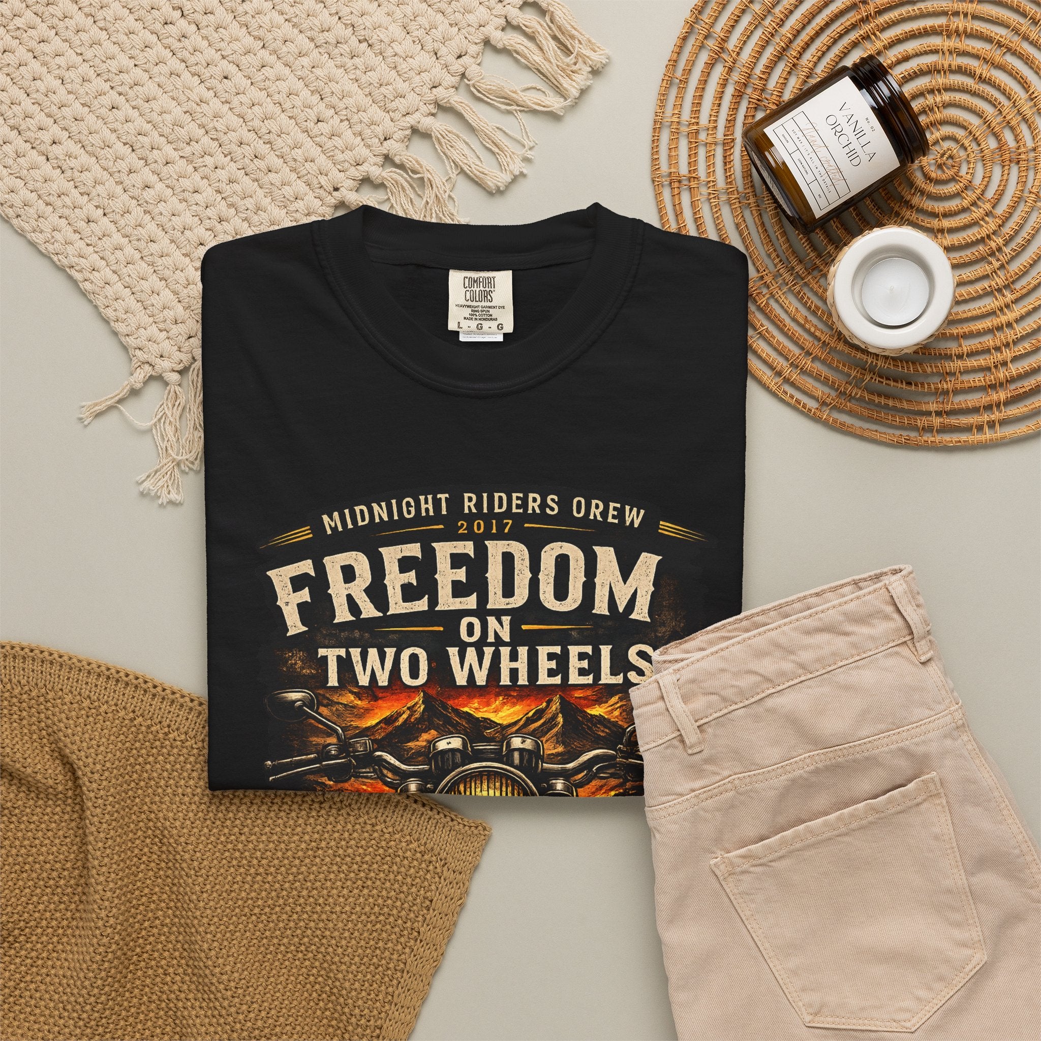 T-Shirt - Freedom on Two Wheels  Leave Worries Behind