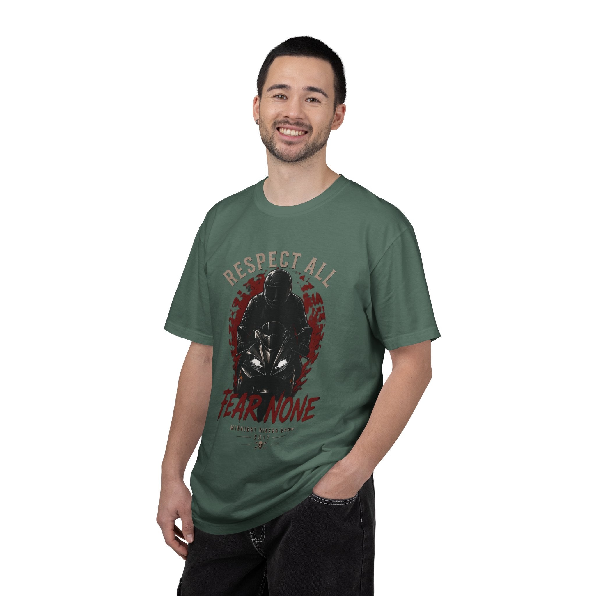 Graphic Motorcycle T-Shirt - Respect All  Fear None Bikershirt Men Woman