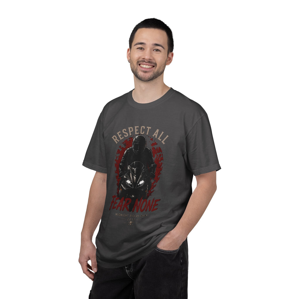 Graphic Motorcycle T-Shirt - Respect All  Fear None Bikershirt Men Woman