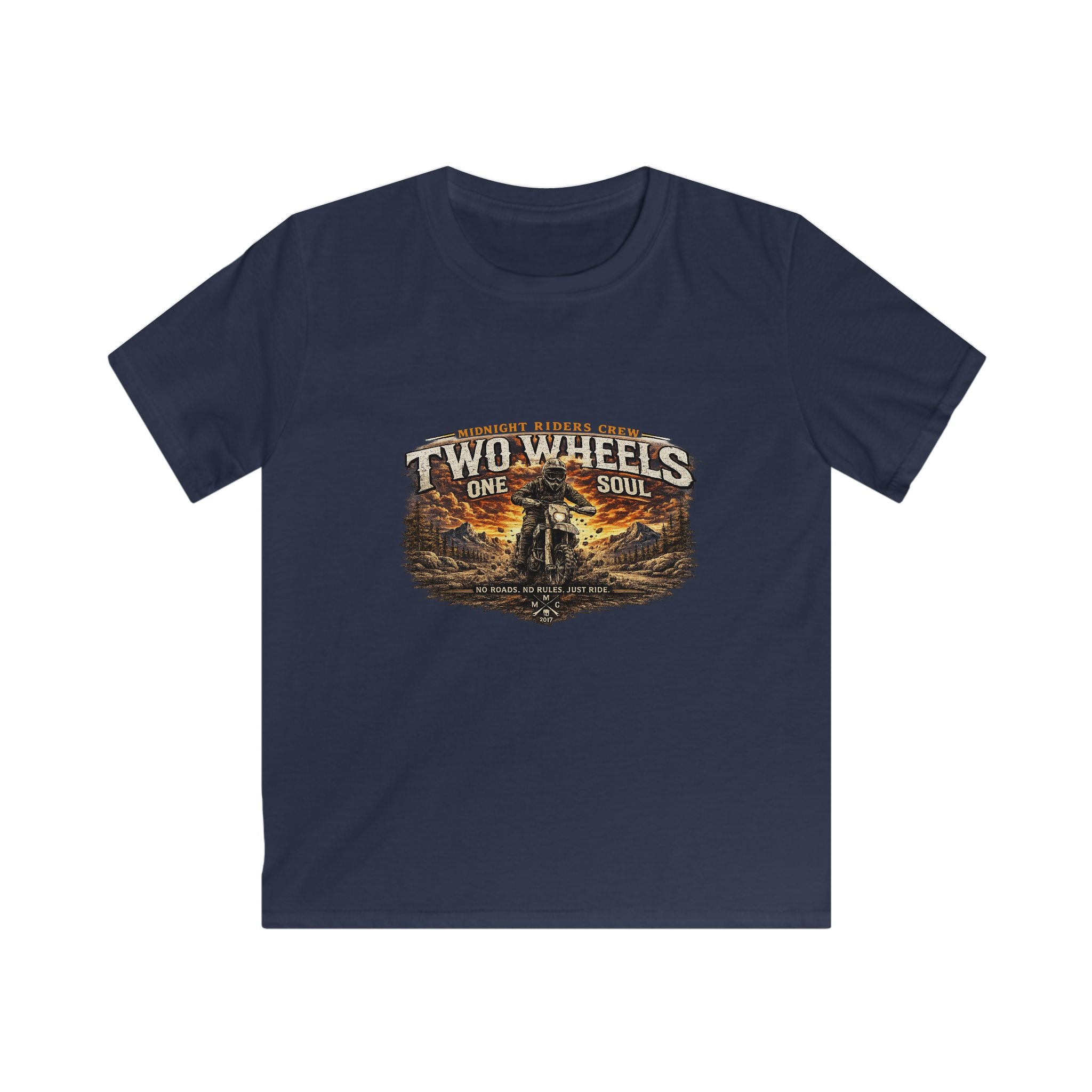Personalized Gifts Children Motorcycling T-Shirt - "Two Wheels One Soul" Streetwear