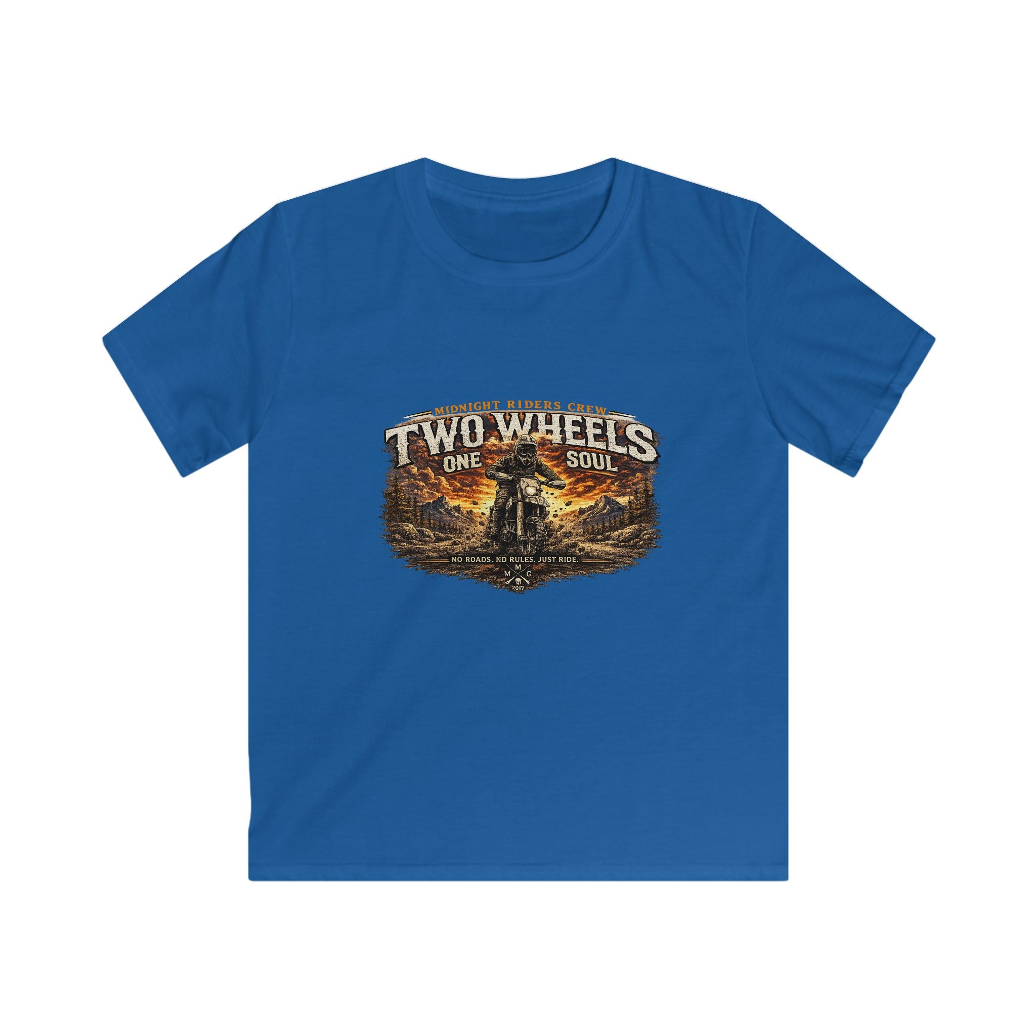 Personalized Gifts Children Motorcycling T-Shirt - "Two Wheels One Soul" Streetwear