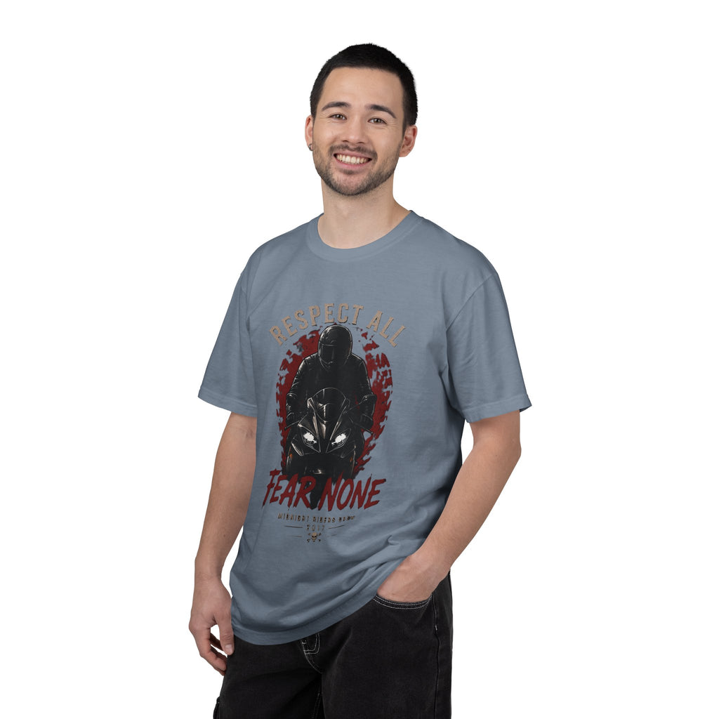 Graphic Motorcycle T-Shirt - Respect All  Fear None Bikershirt Men Woman