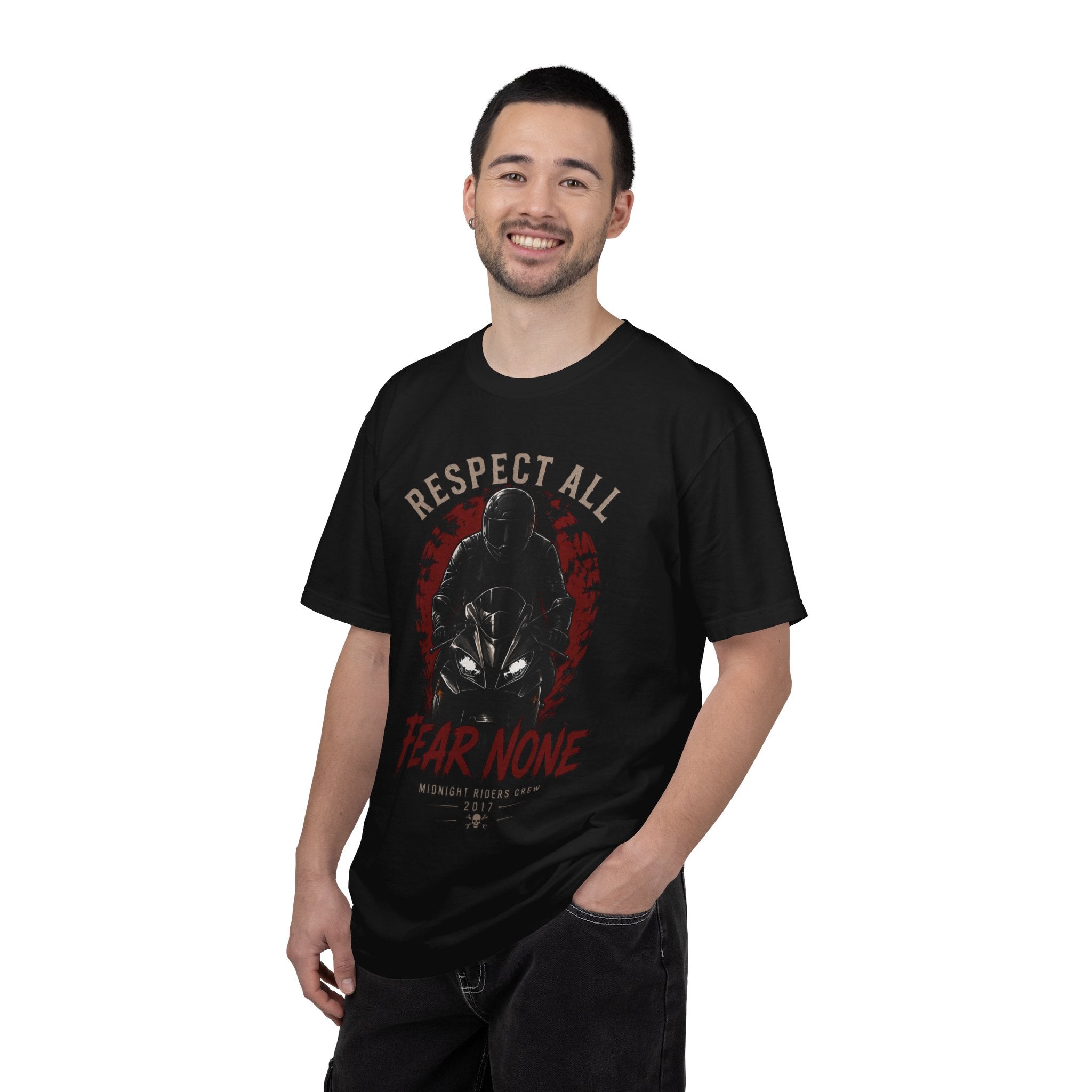 Personalized Gifts - Motorcycle T-Shirt   "Respect All - Fear None"  Streetwear