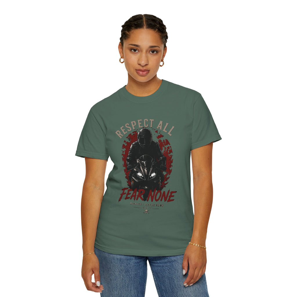 Graphic Motorcycle T-Shirt - Respect All  Fear None Bikershirt Men Woman