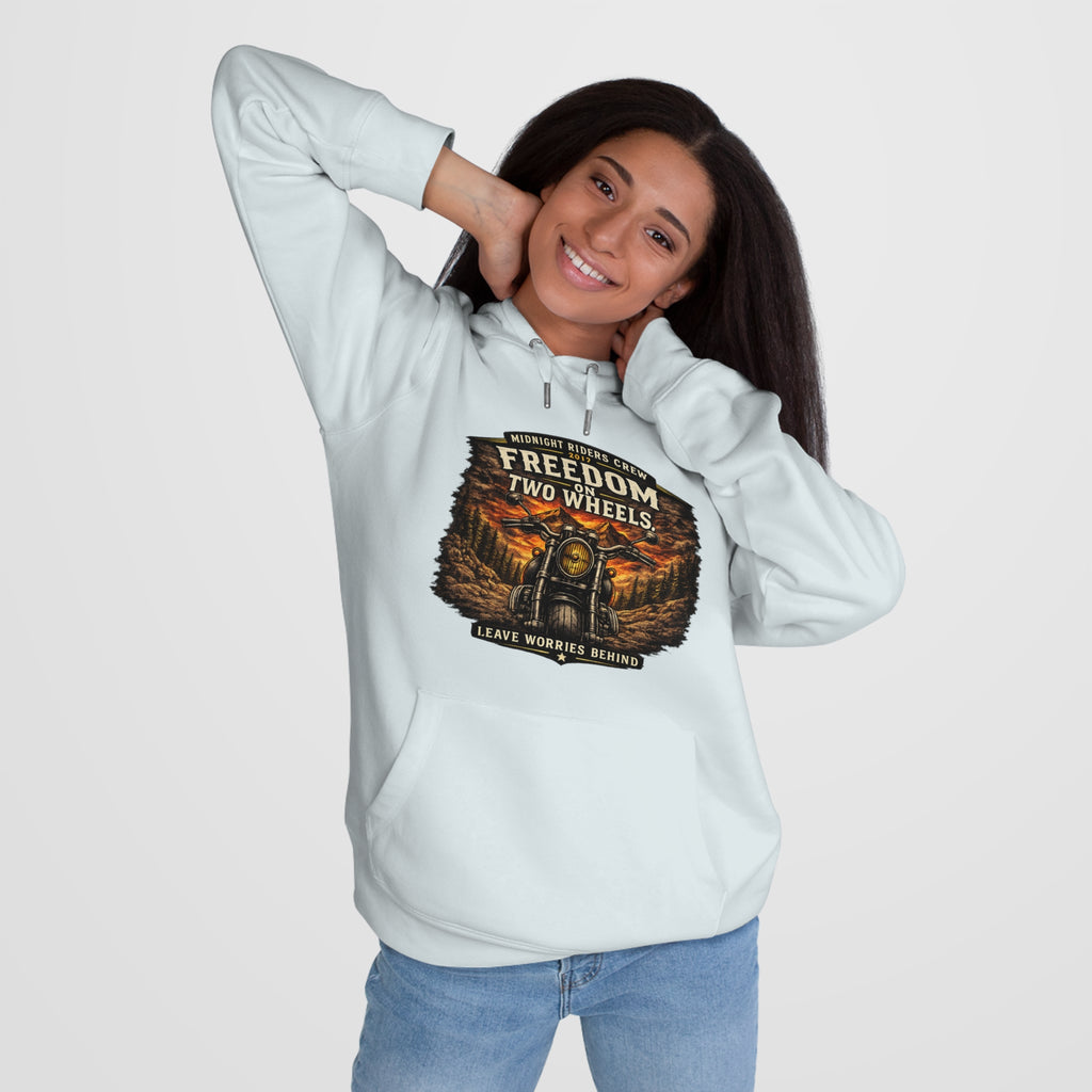 Hoodie - Freedom On Two Wheels - Motorcycle Biker Sweatshirt Man Woman