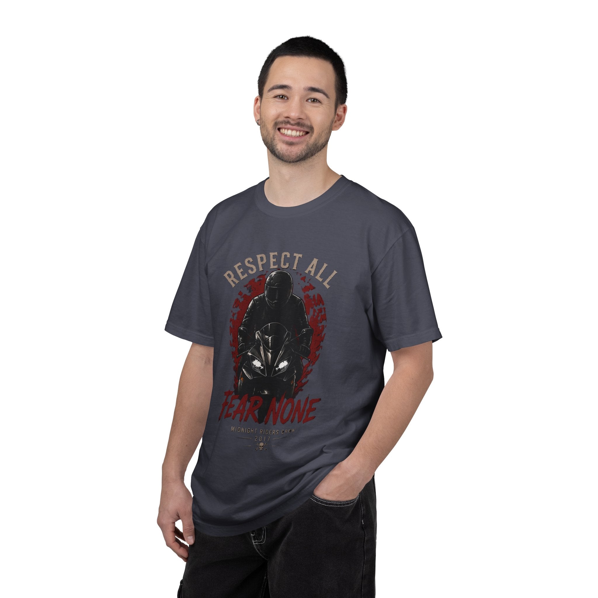 Graphic Motorcycle T-Shirt - Respect All  Fear None Bikershirt Men Woman