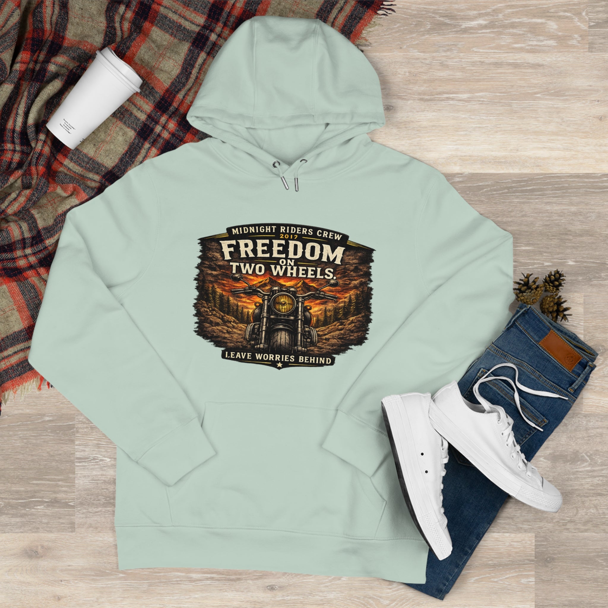 Hoodie - Freedom On Two Wheels - Motorcycle Biker Sweatshirt Man Woman