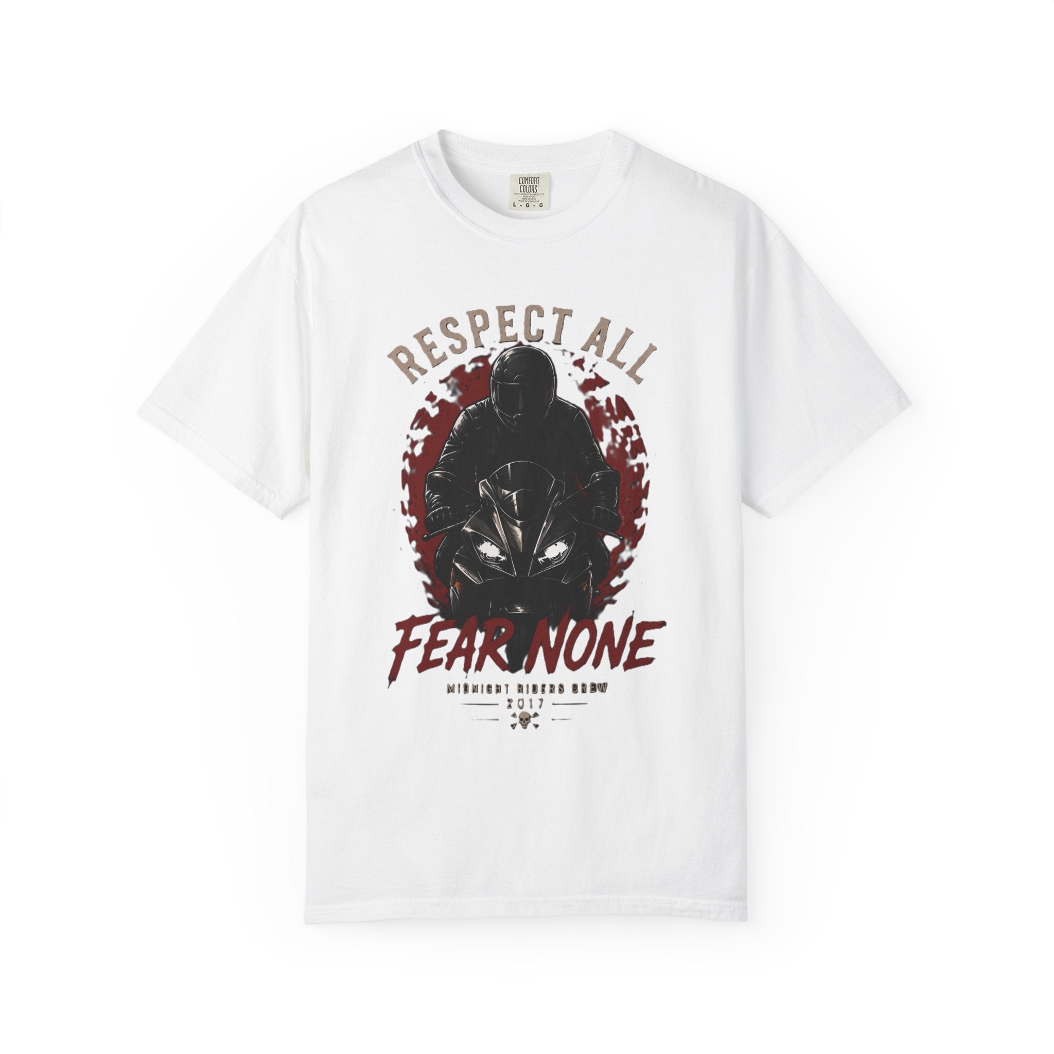Personalized Gifts - Motorcycle T-Shirt   "Respect All - Fear None"  Streetwear