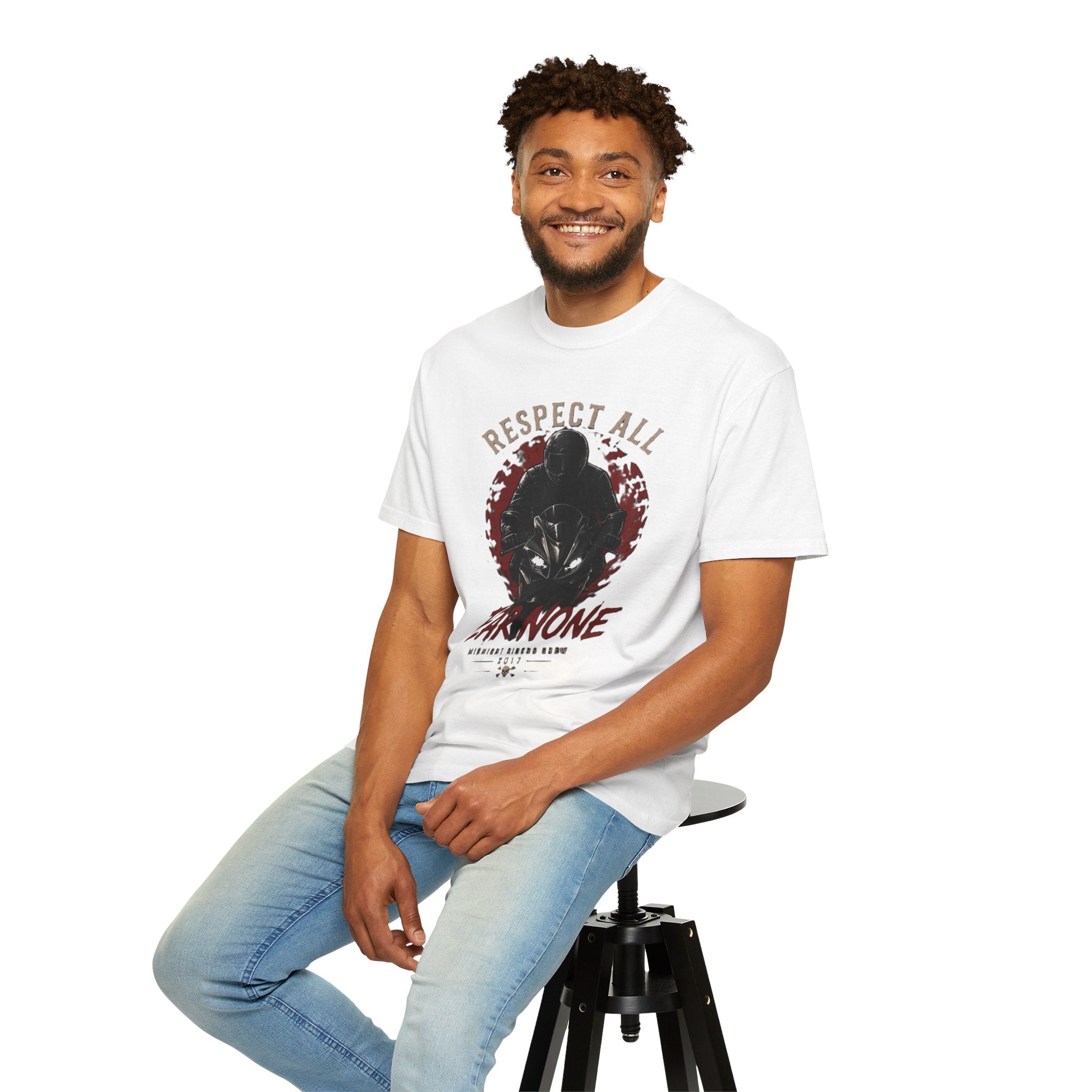 Graphic Motorcycle T-Shirt - Respect All  Fear None Bikershirt Men Woman