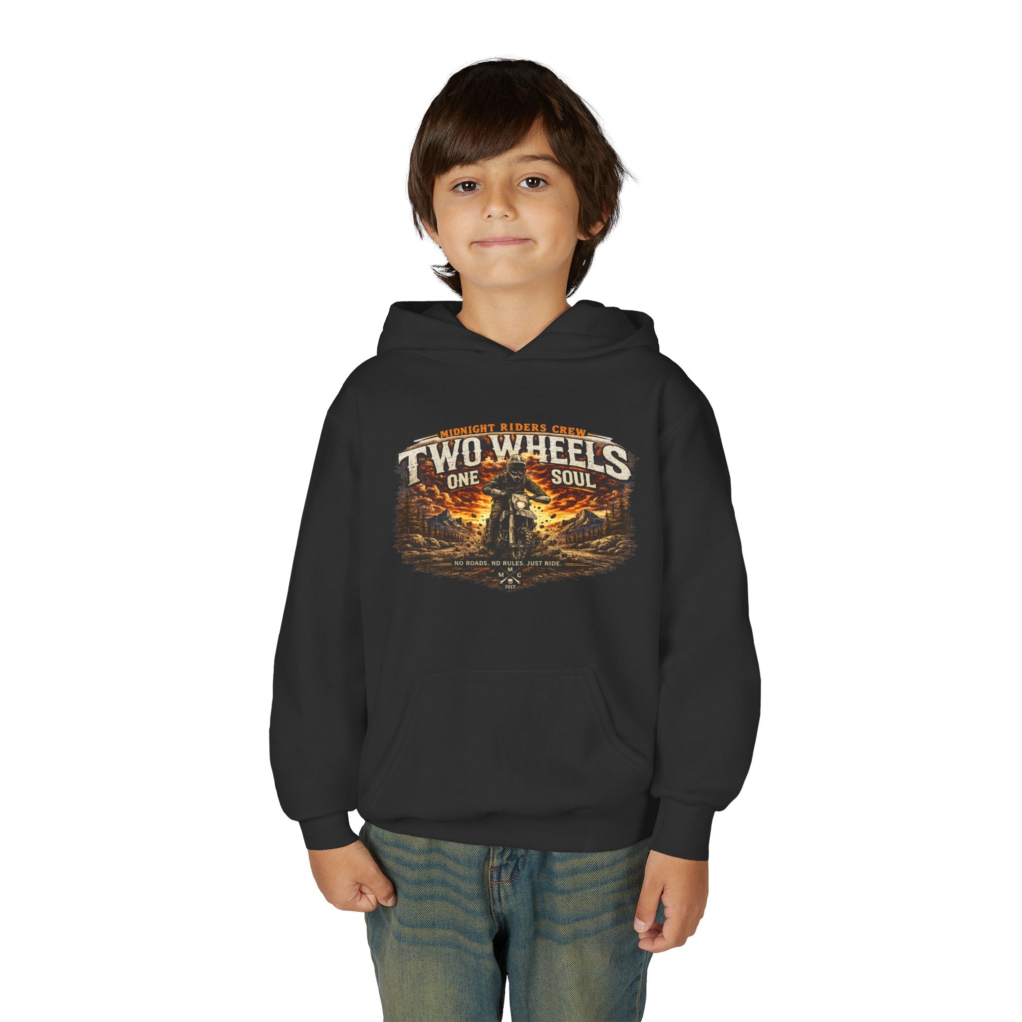Personalisierter Kinder Hoodie - Two Wheels One Soul