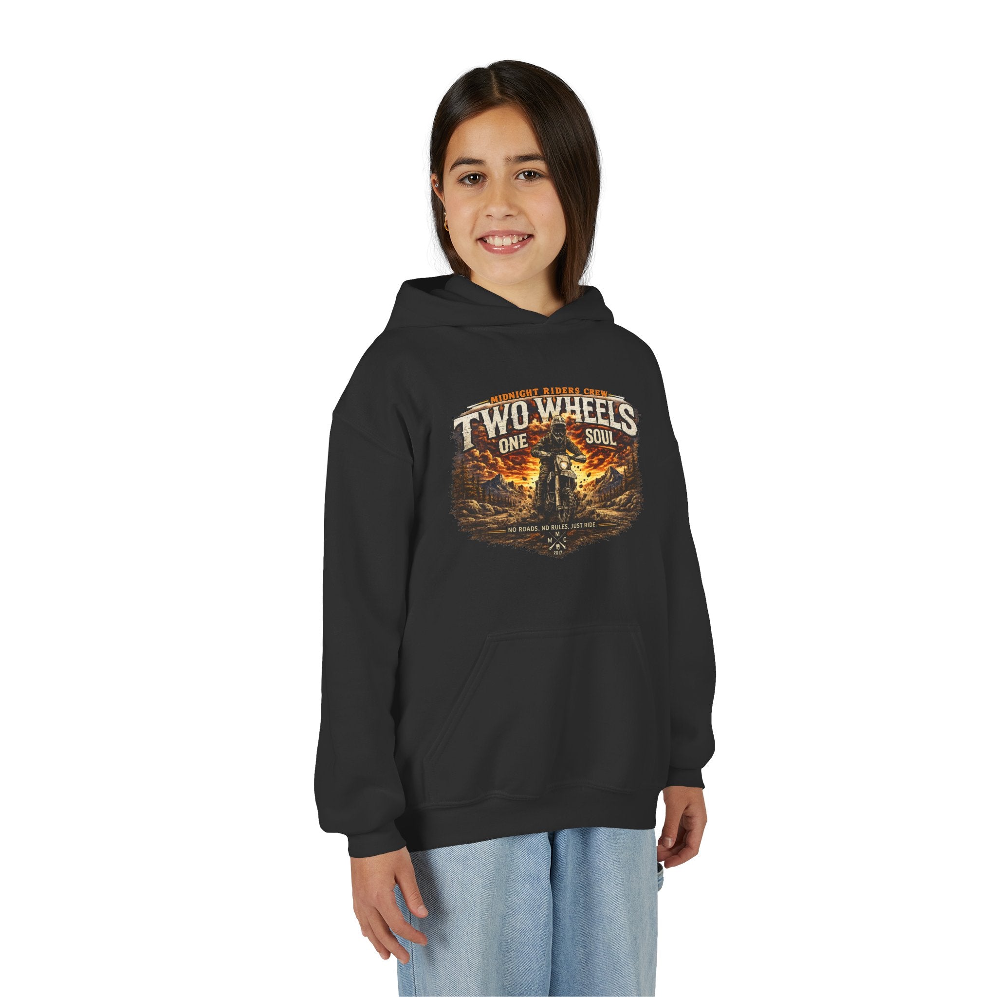 Personalisierter Kinder Hoodie - Two Wheels One Soul