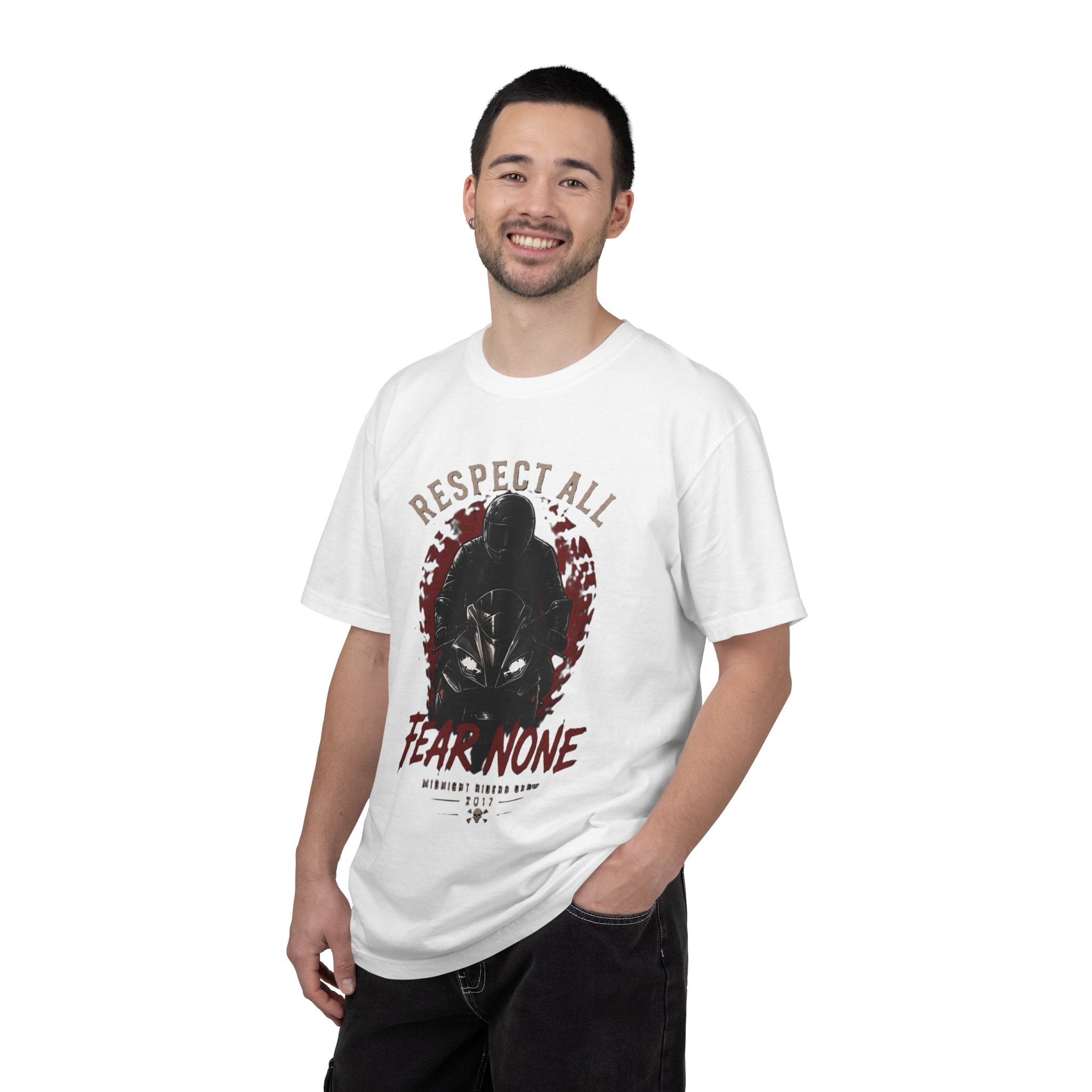 Graphic Motorcycle T-Shirt - Respect All  Fear None Bikershirt Men Woman