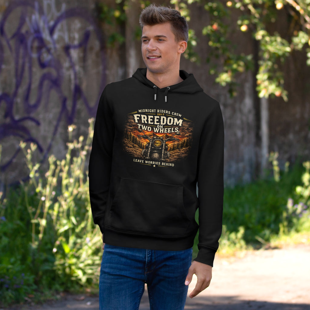 Hoodie - Freedom On Two Wheels - Motorcycle Biker Sweatshirt Man Woman