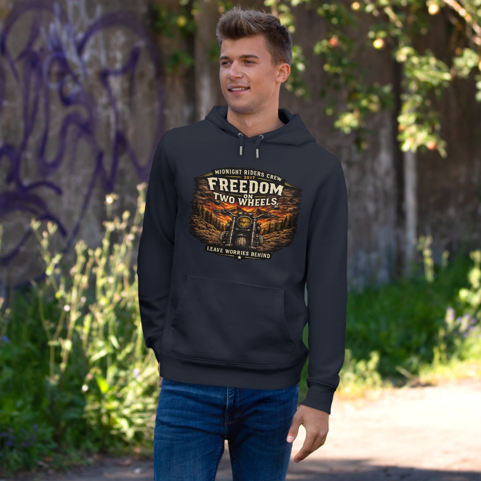Hoodie - Freedom On Two Wheels - Motorcycle Biker Sweatshirt Man Woman