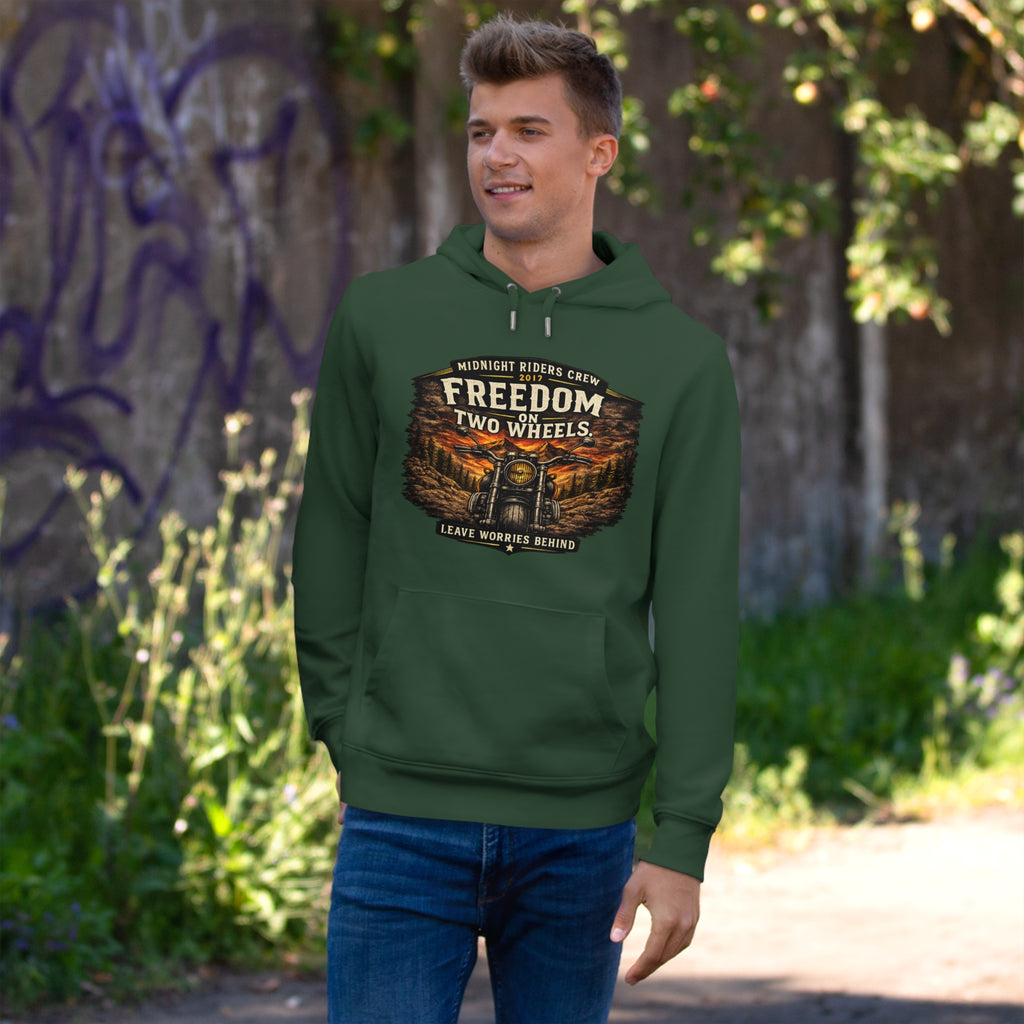 Hoodie - Freedom On Two Wheels - Motorcycle Biker Sweatshirt Man Woman