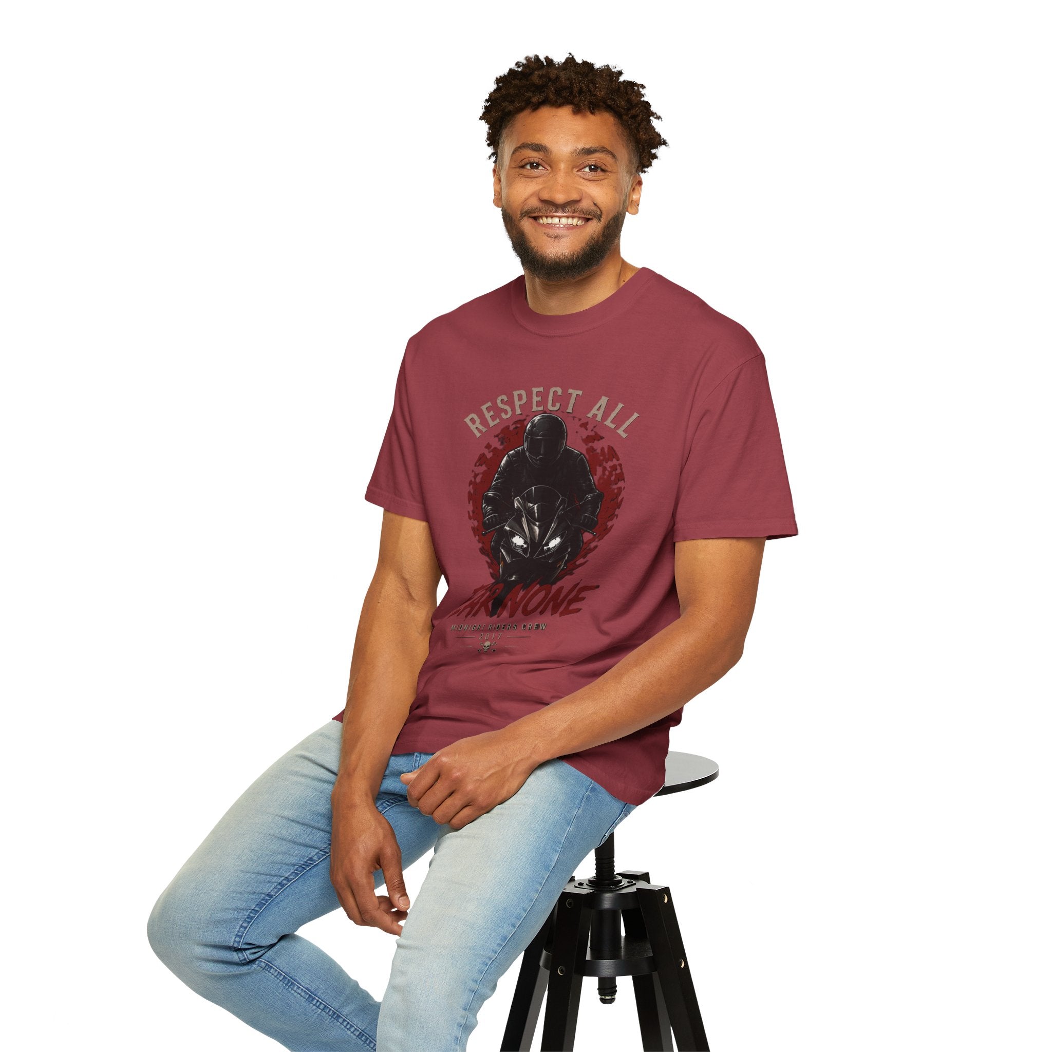 Graphic Motorcycle T-Shirt - Respect All  Fear None Bikershirt Men Woman