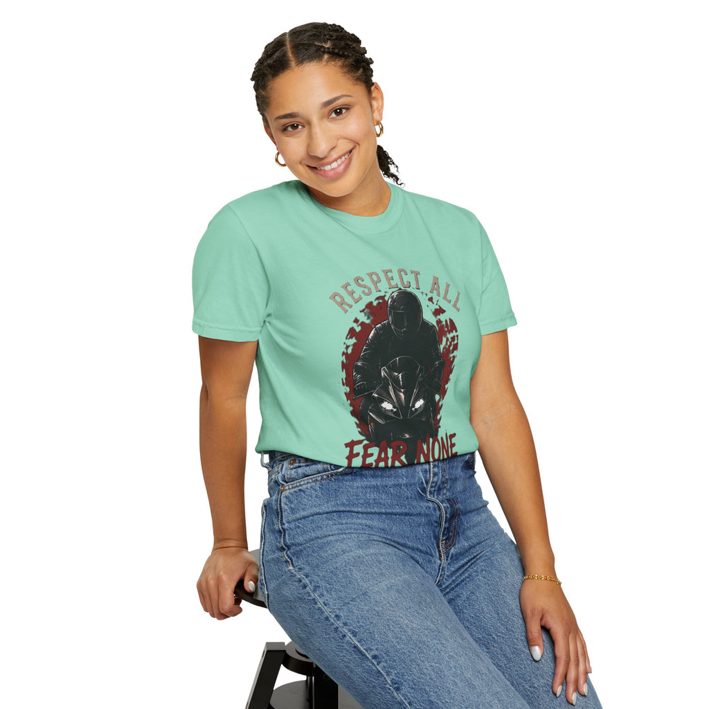Graphic Motorcycle T-Shirt - Respect All  Fear None Bikershirt Men Woman