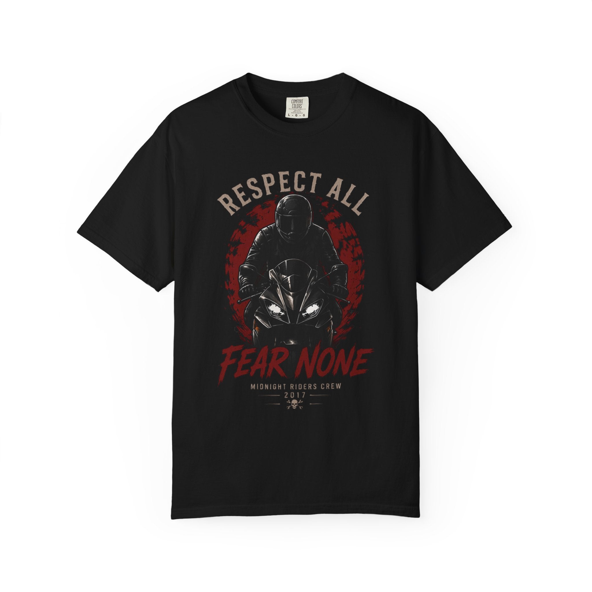 Personalized Gifts - Motorcycle T-Shirt   "Respect All - Fear None"  Streetwear