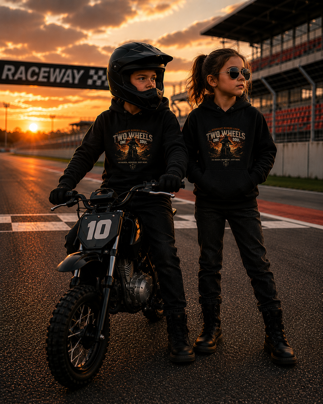 Kinder Hoodie - Two Wheels, One Soul