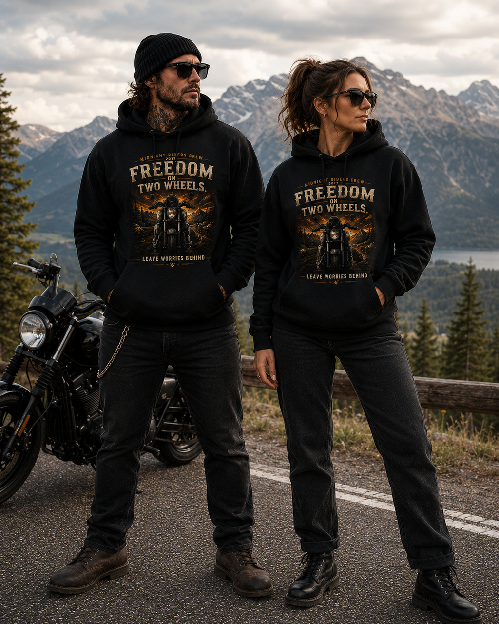 Personalisierter Hoodie - Two Wheels  One Soul