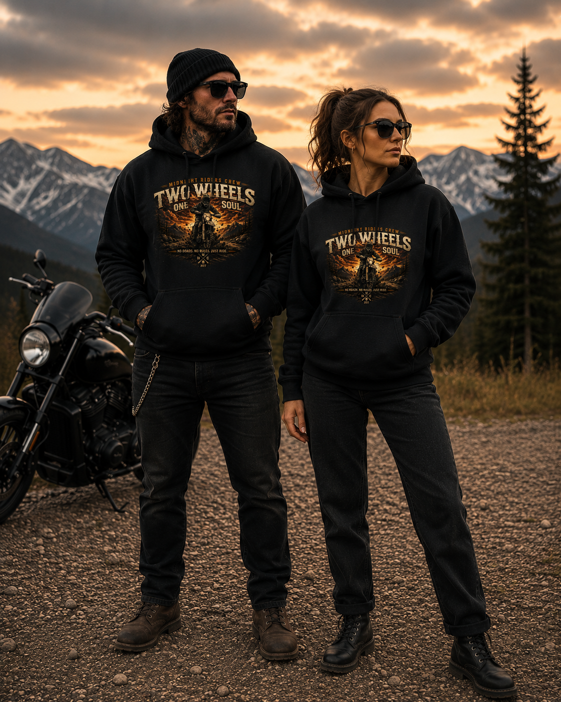 Hoodie - Two Wheels  One Soul