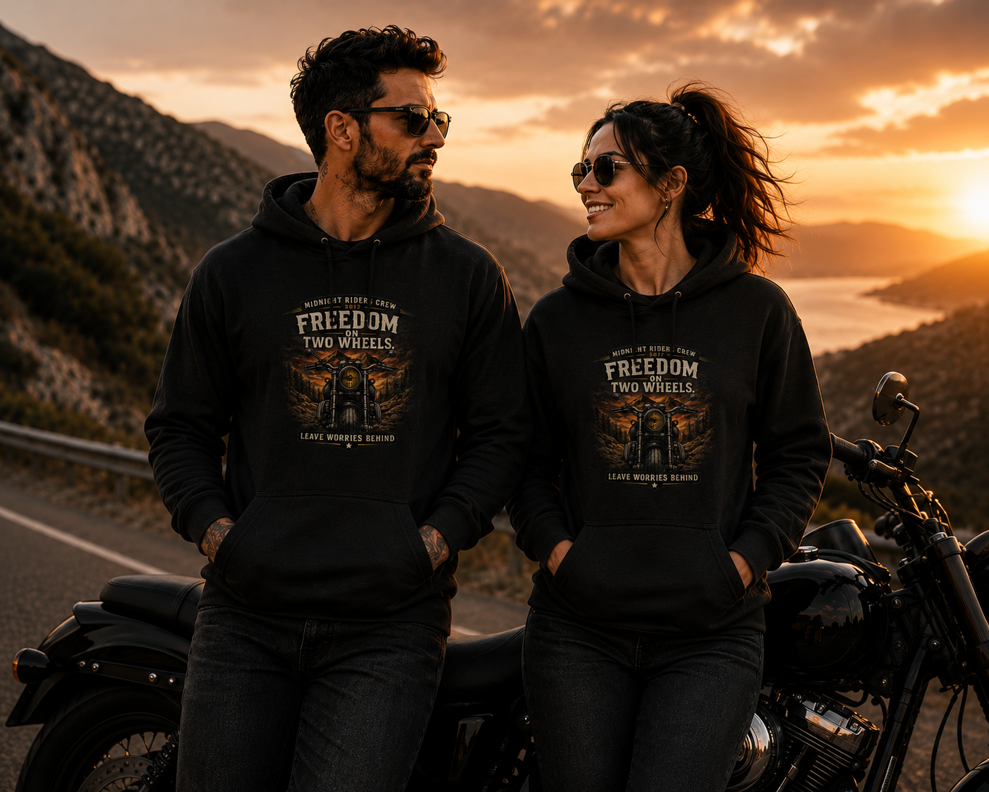 Hoodie - Freedom On  Two Wheels