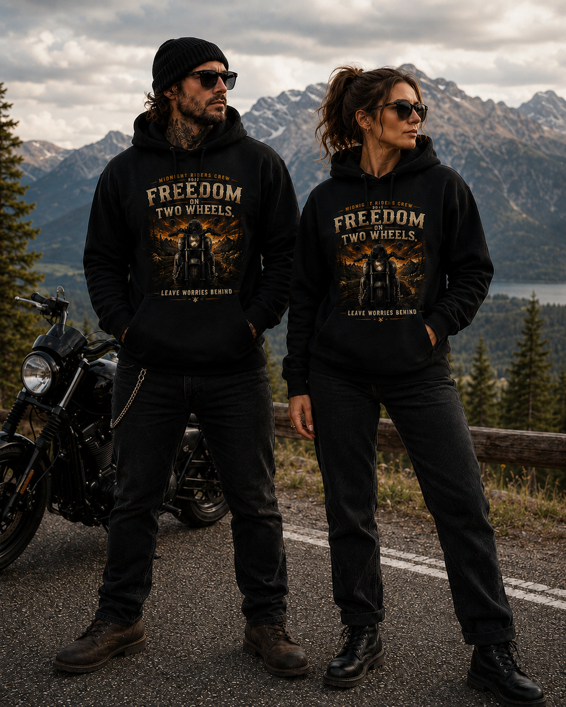 Hoodie - Freedom On  Two Wheels
