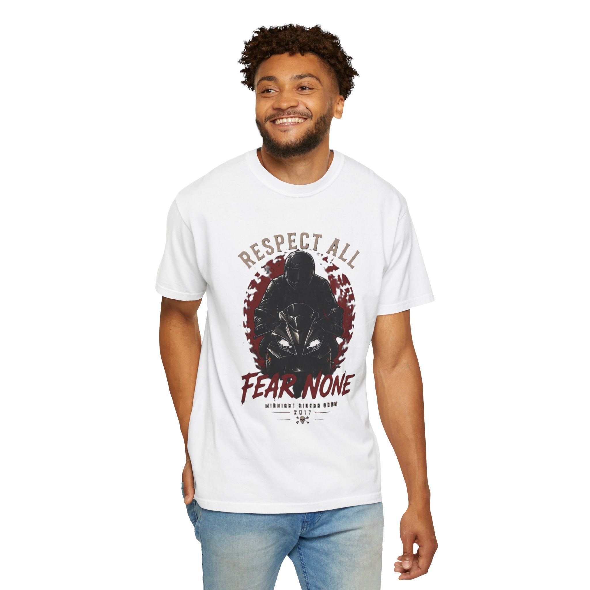 Graphic Motorcycle T-Shirt - Respect All  Fear None Bikershirt Men Woman