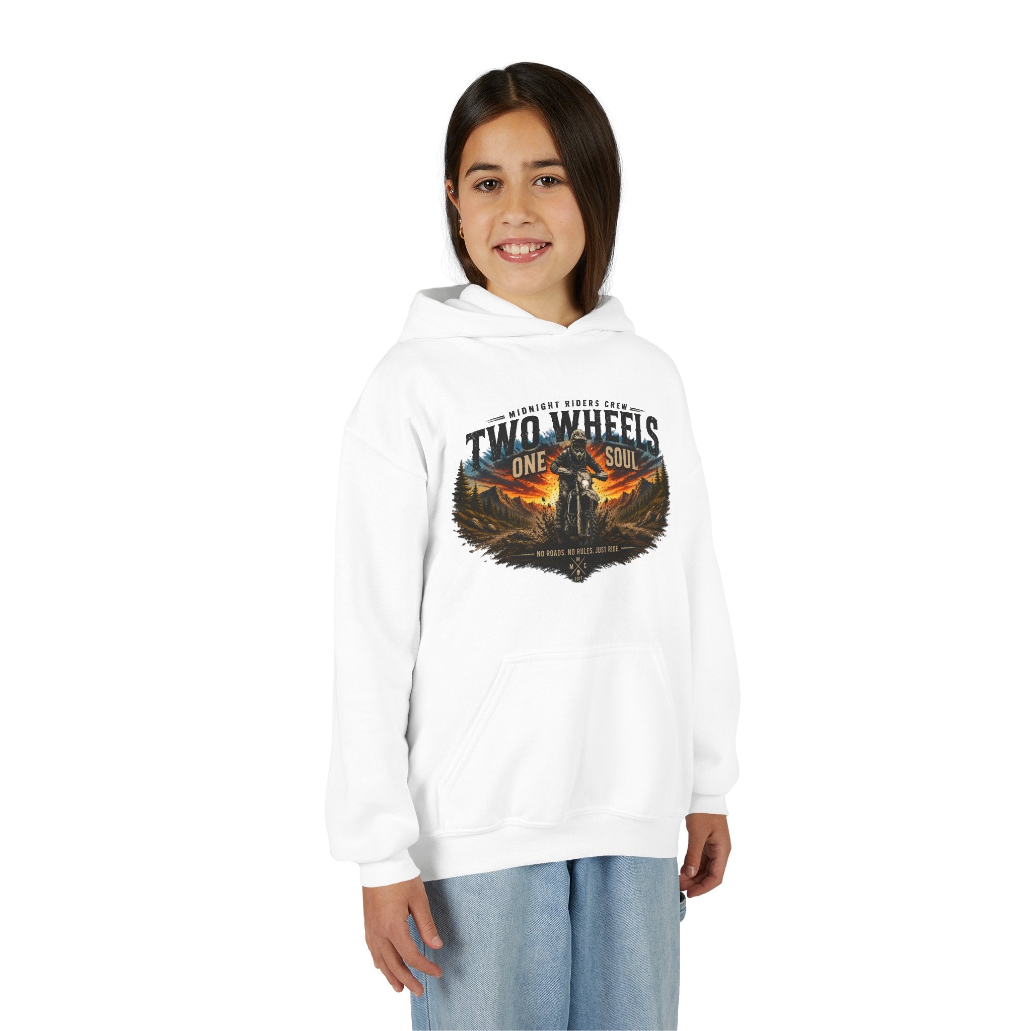 Personalisierter Kinder Hoodie - Two Wheels One Soul